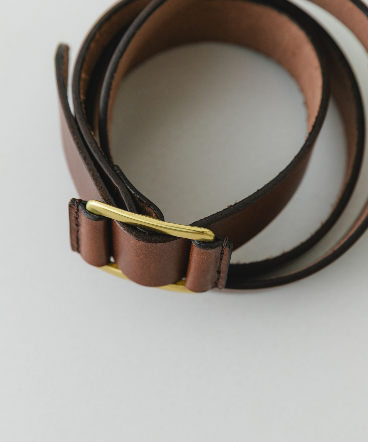 atelier brugge　SLIDE LETHER BELT CHOCO One