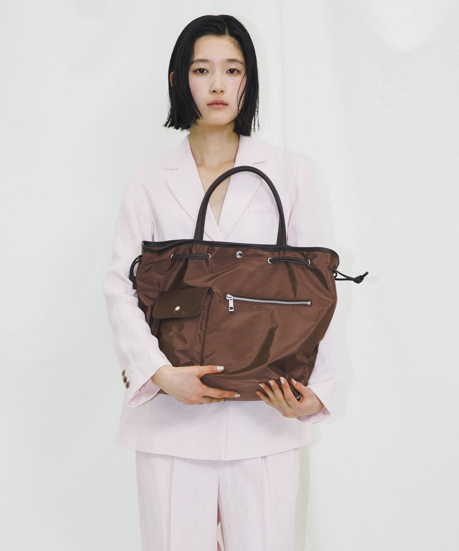 『Lsize』hun RODESKO　Dual pocket tote large BROWN One