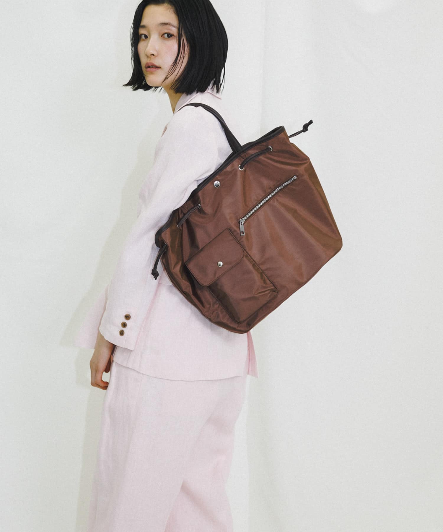 『Lsize』hun RODESKO　Dual pocket tote large BROWN One