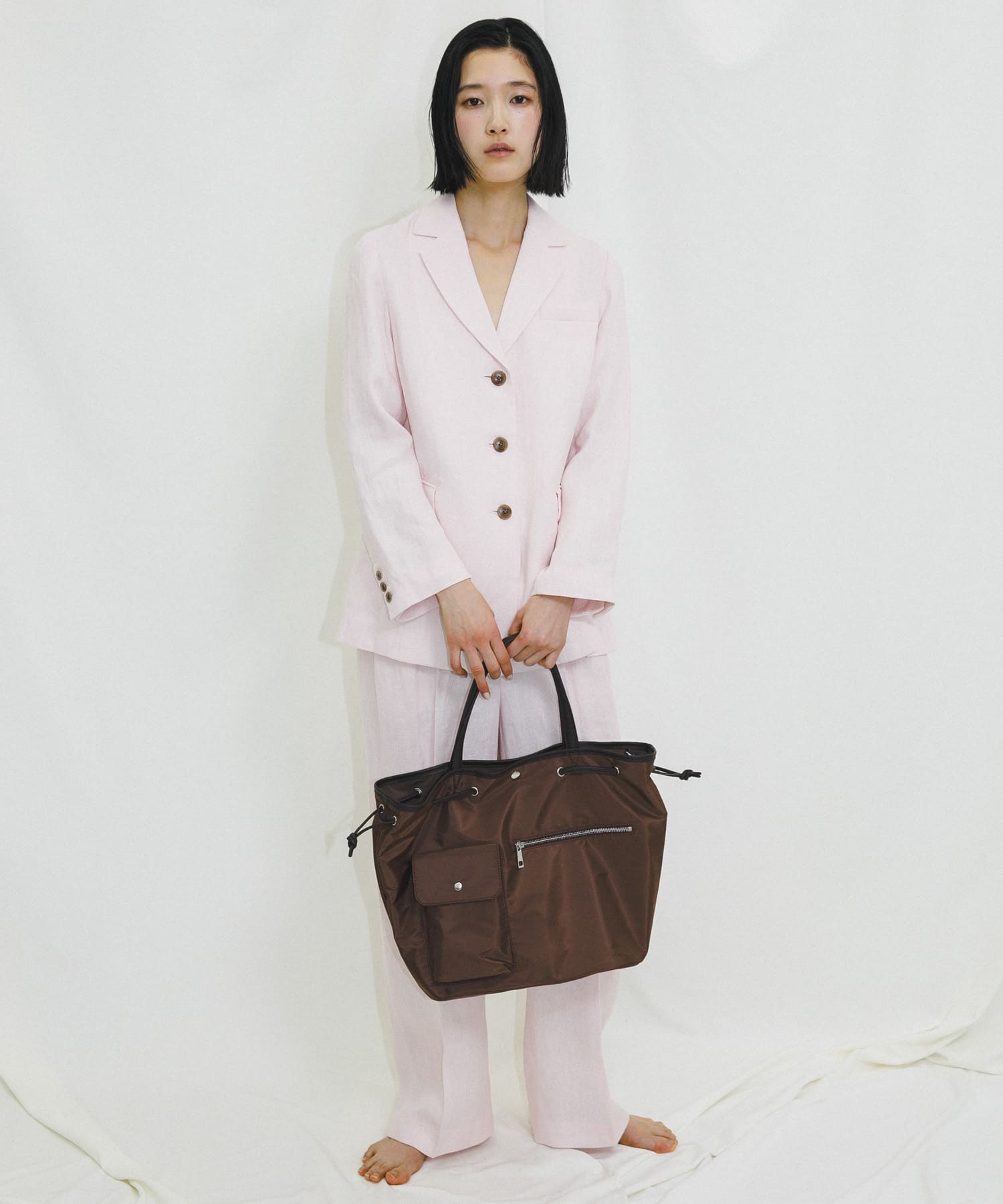 『Lsize』hun RODESKO　Dual pocket tote large BROWN One