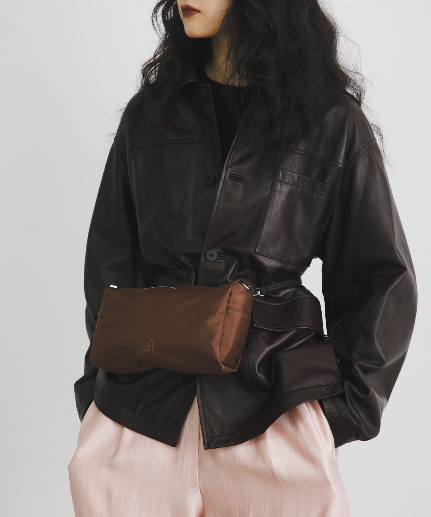 RODESKO hun Dual pocket 2WAYショルダーバッグ 黒 ロデスコ RODE SKO 