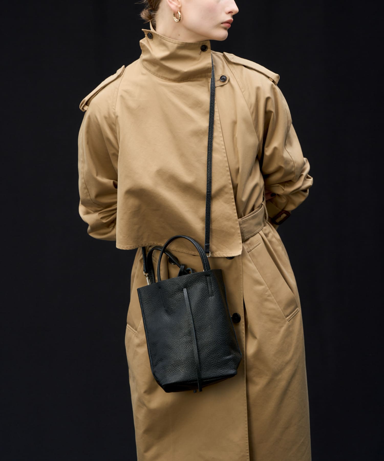 MILLELA FIRENZE　レザーミニトートバッグ BLACK -