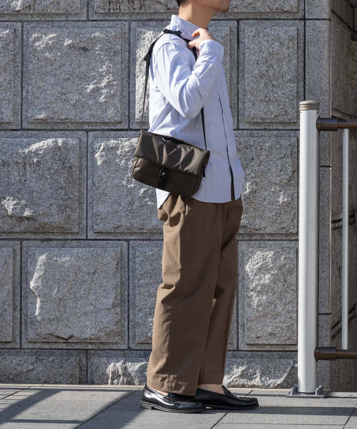 撥水フィドロックショルダーバッグ S KHAKI S