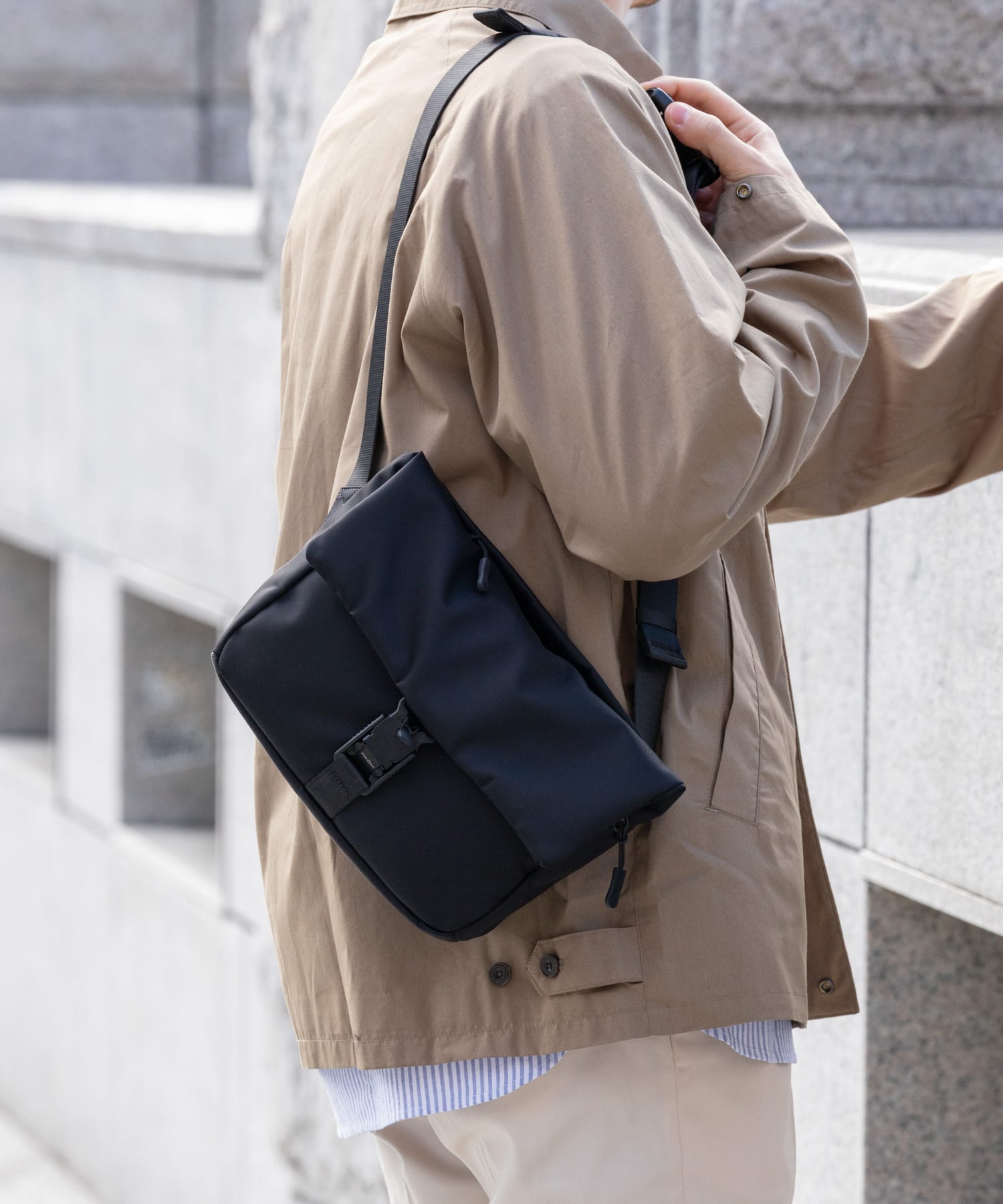 撥水フィドロックショルダーバッグ S BLACK S