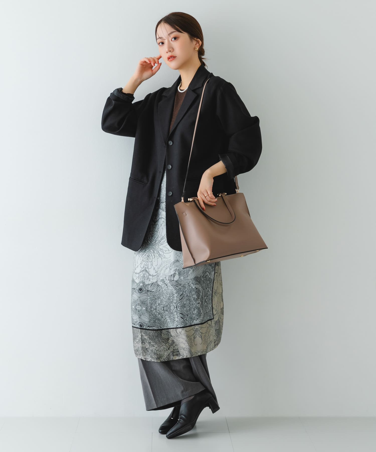 メタル2WAY A4トートバッグ MOCHA One