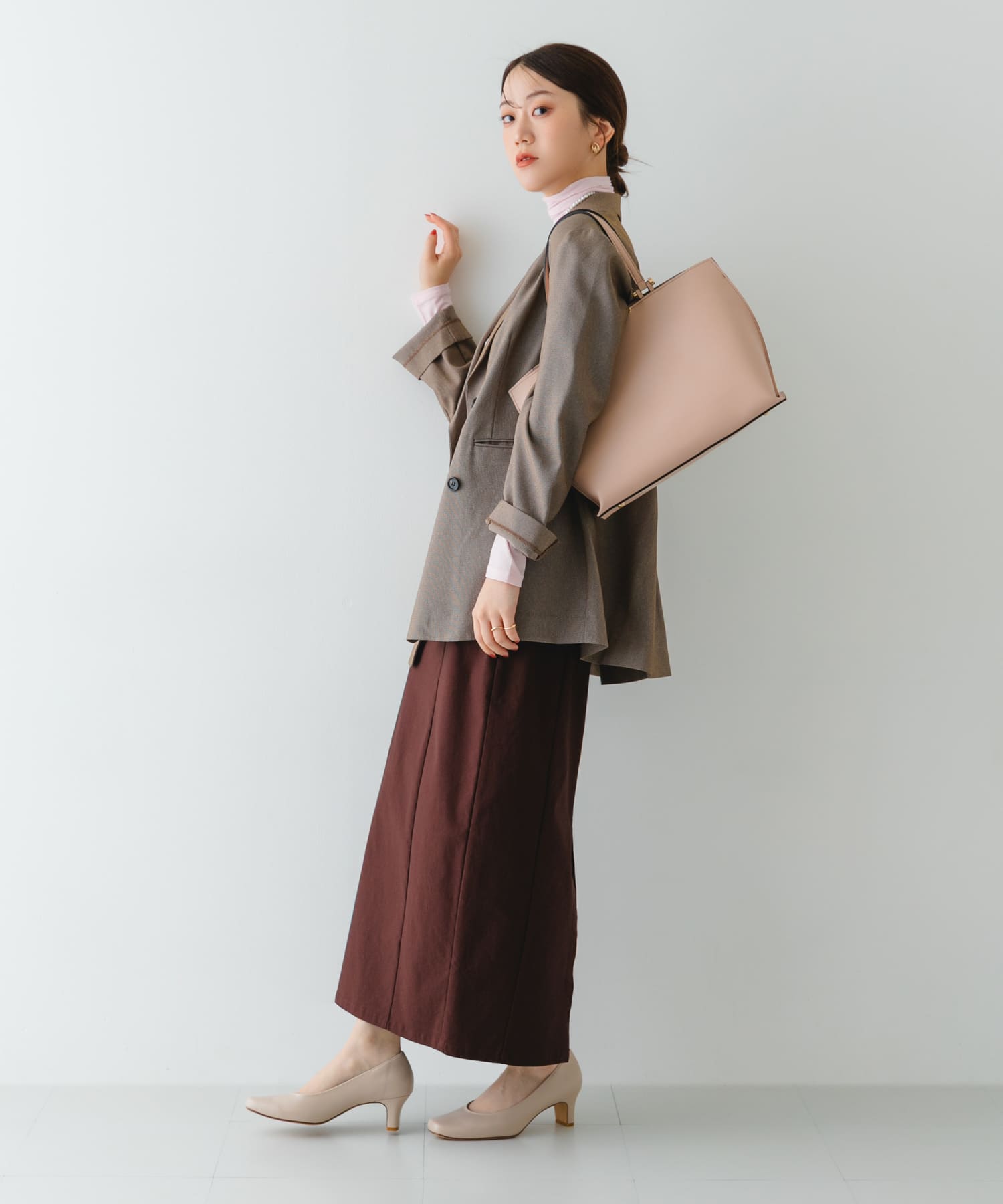 メタル2WAY A4トートバッグ LIGHT PINK One