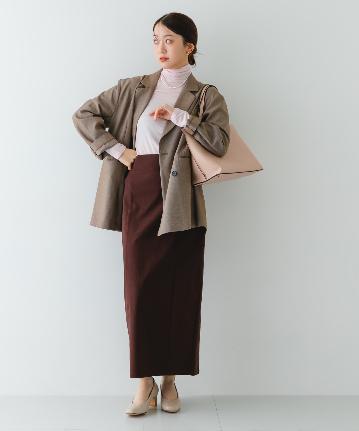 メタル2WAY A4トートバッグ LIGHT PINK One