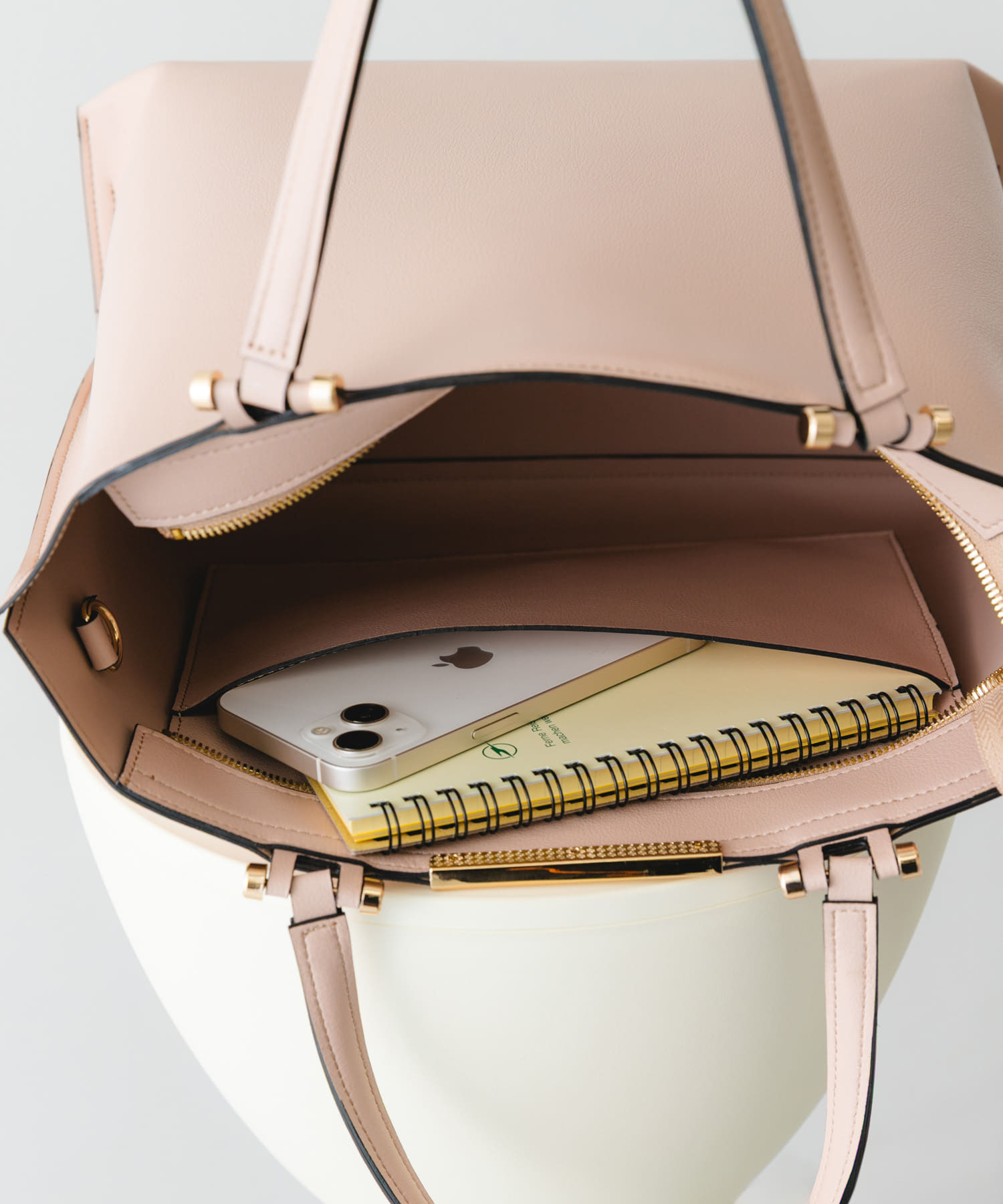 メタル2WAY A4トートバッグ LIGHT PINK One