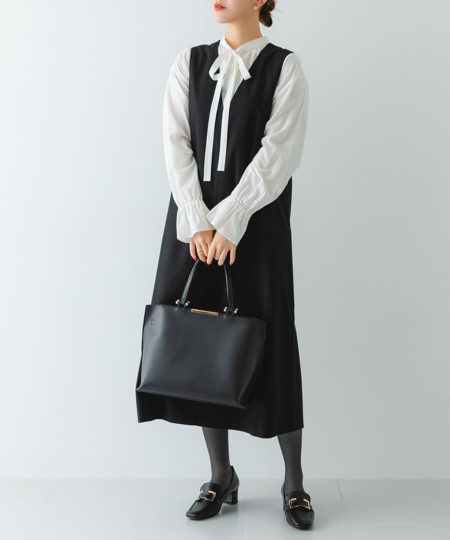 メタル2WAY A4トートバッグ BLACK One