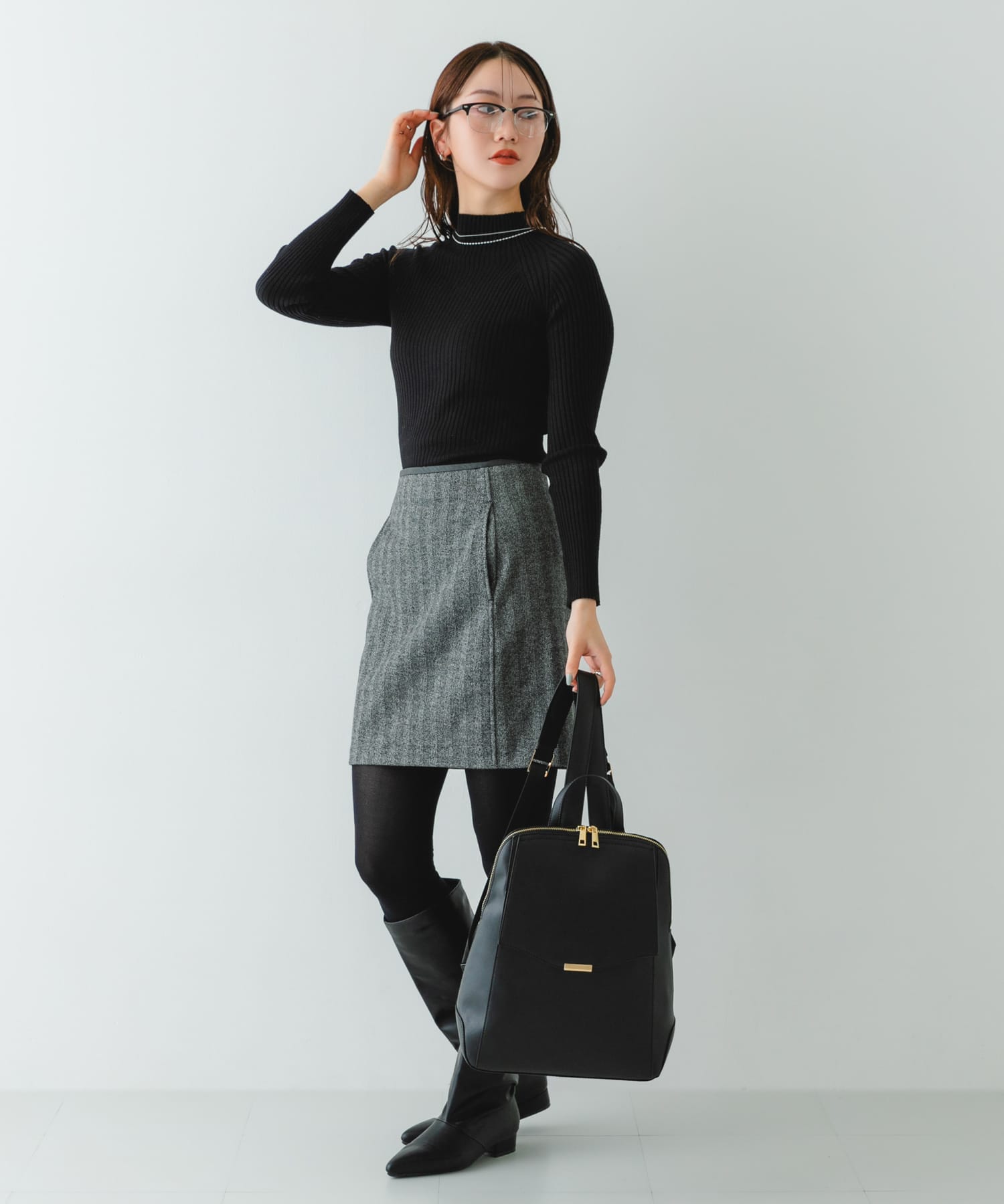 メタルフラップA4リュック BLACK One