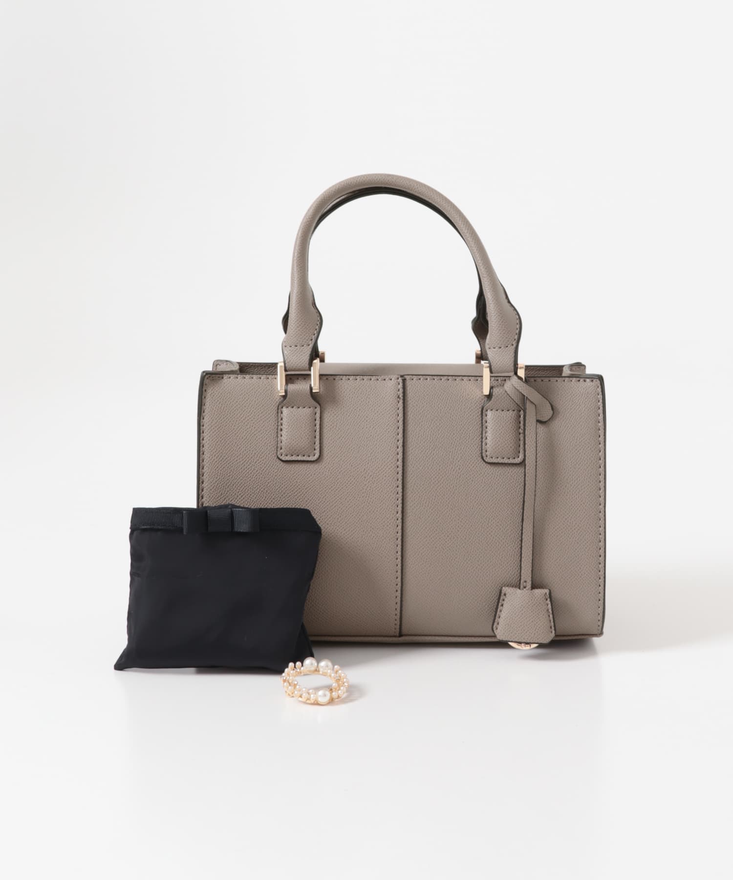 3セットチャームスクエアバッグ GREIGE One