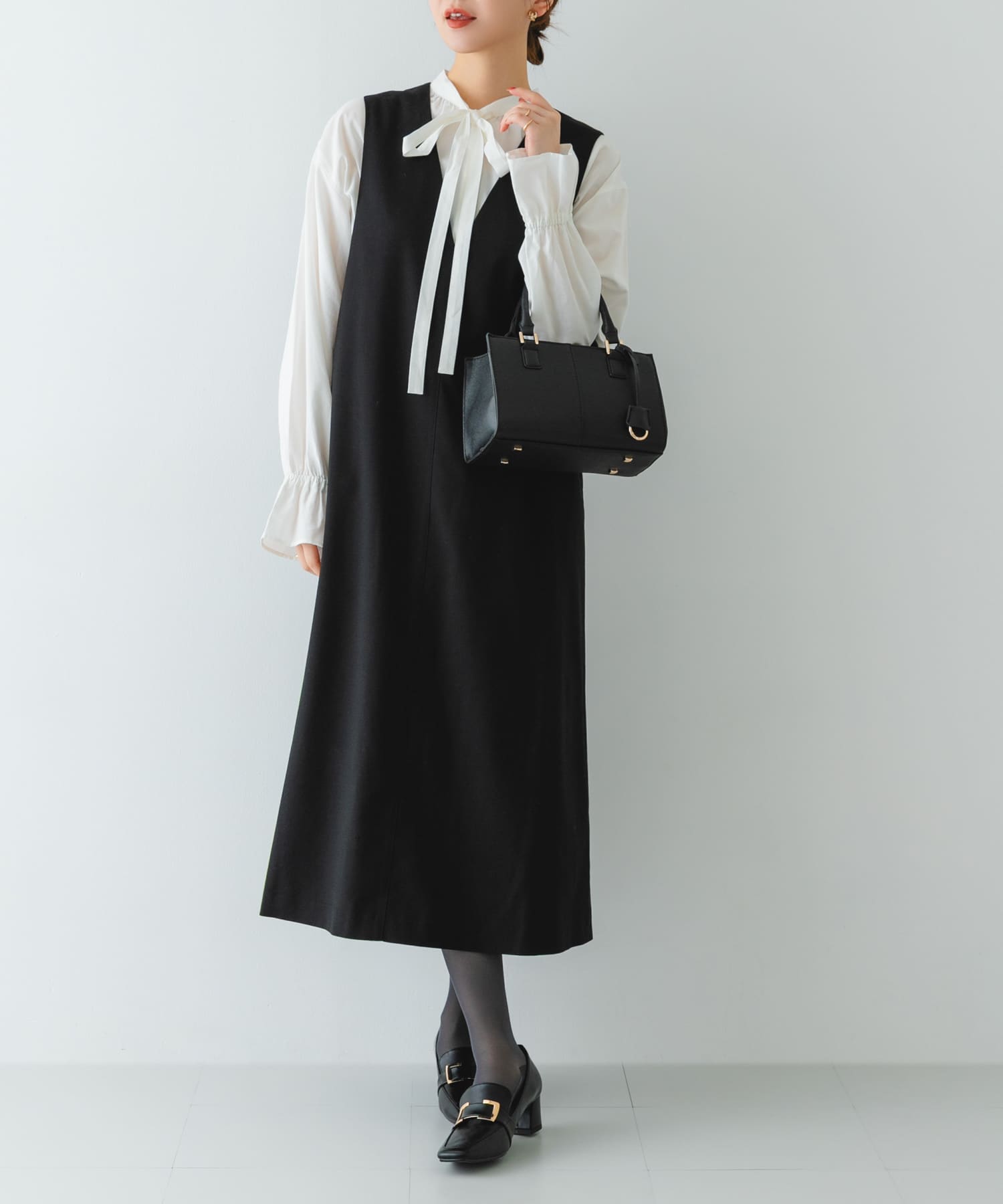 3セットチャームスクエアバッグ BLACK One