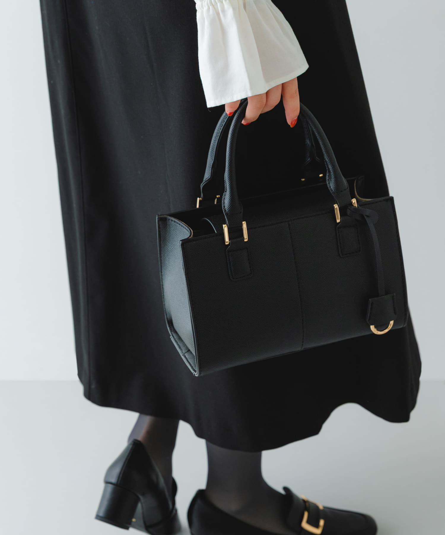 3セットチャームスクエアバッグ BLACK One
