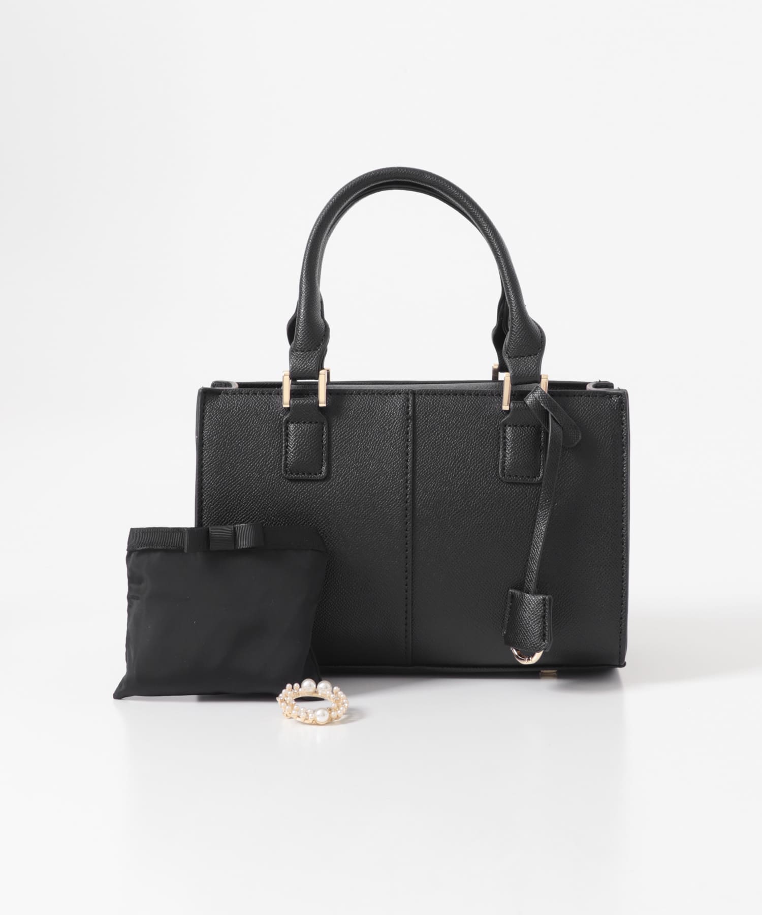 3セットチャームスクエアバッグ BLACK One