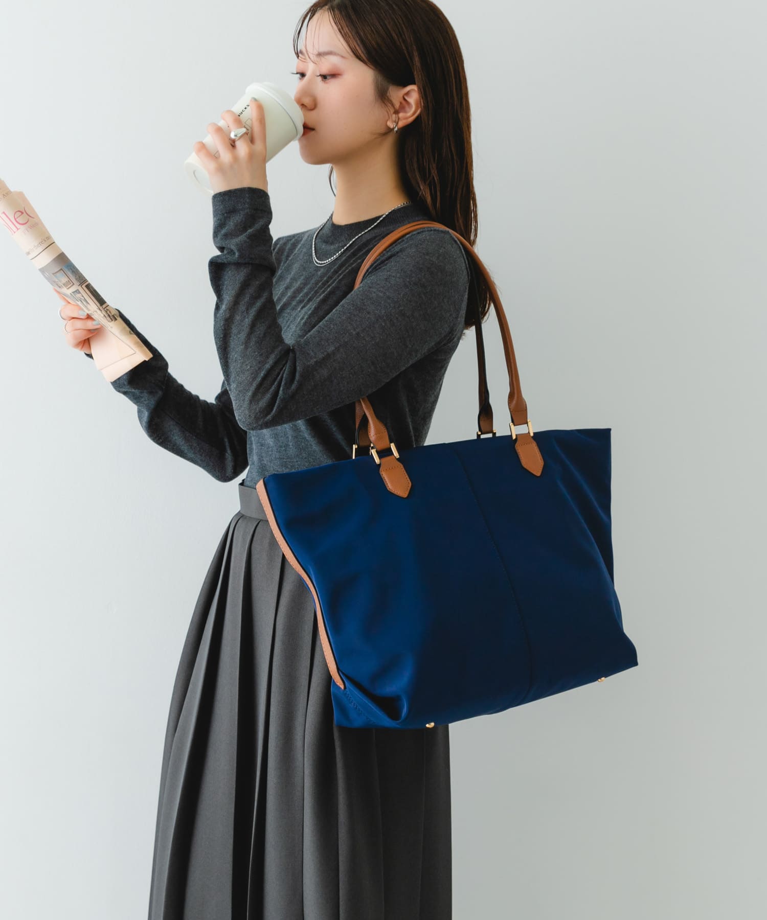 撥水トートバッグ NAVYxCML One
