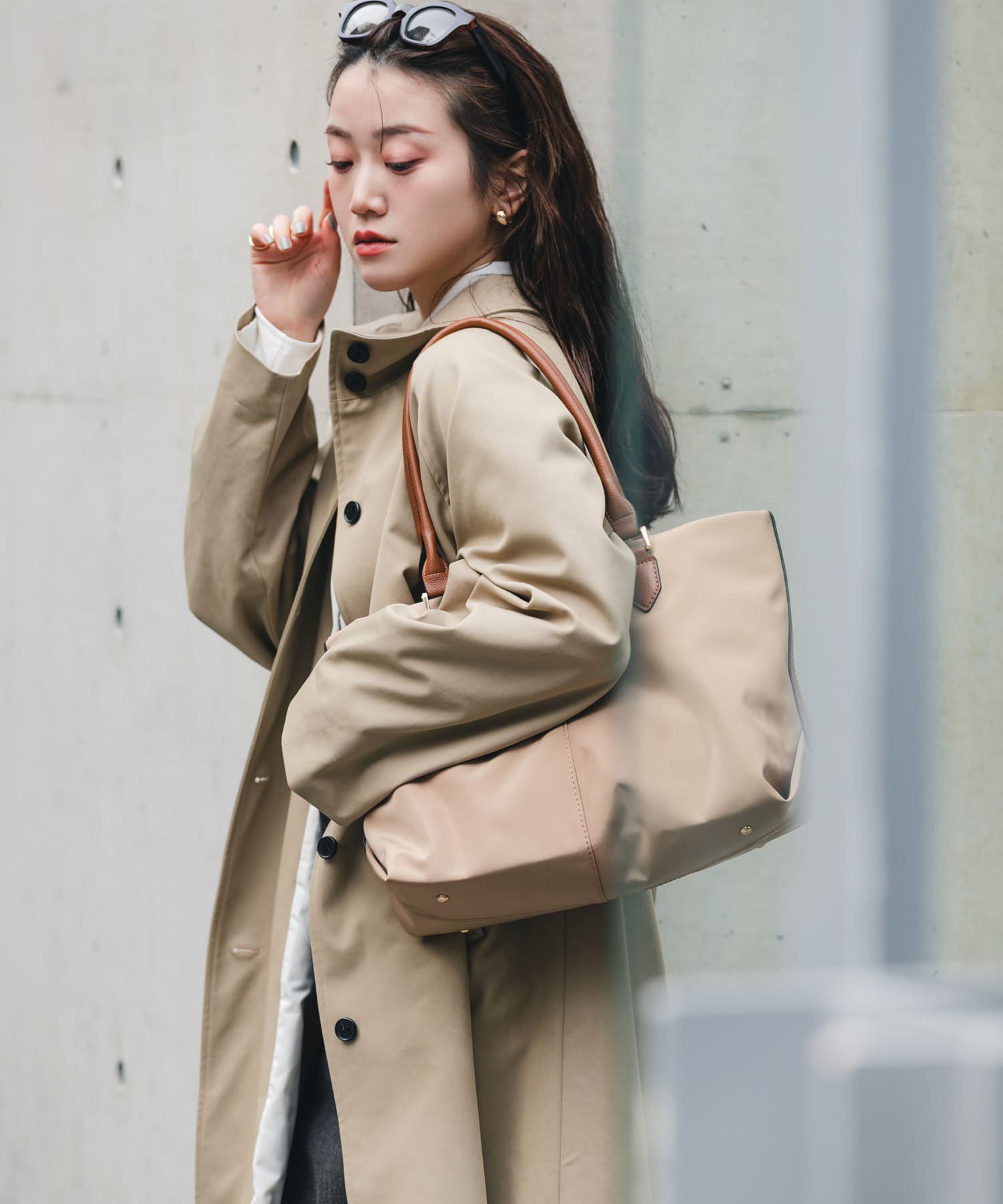 撥水ミドルトートバッグ BEGxCML One