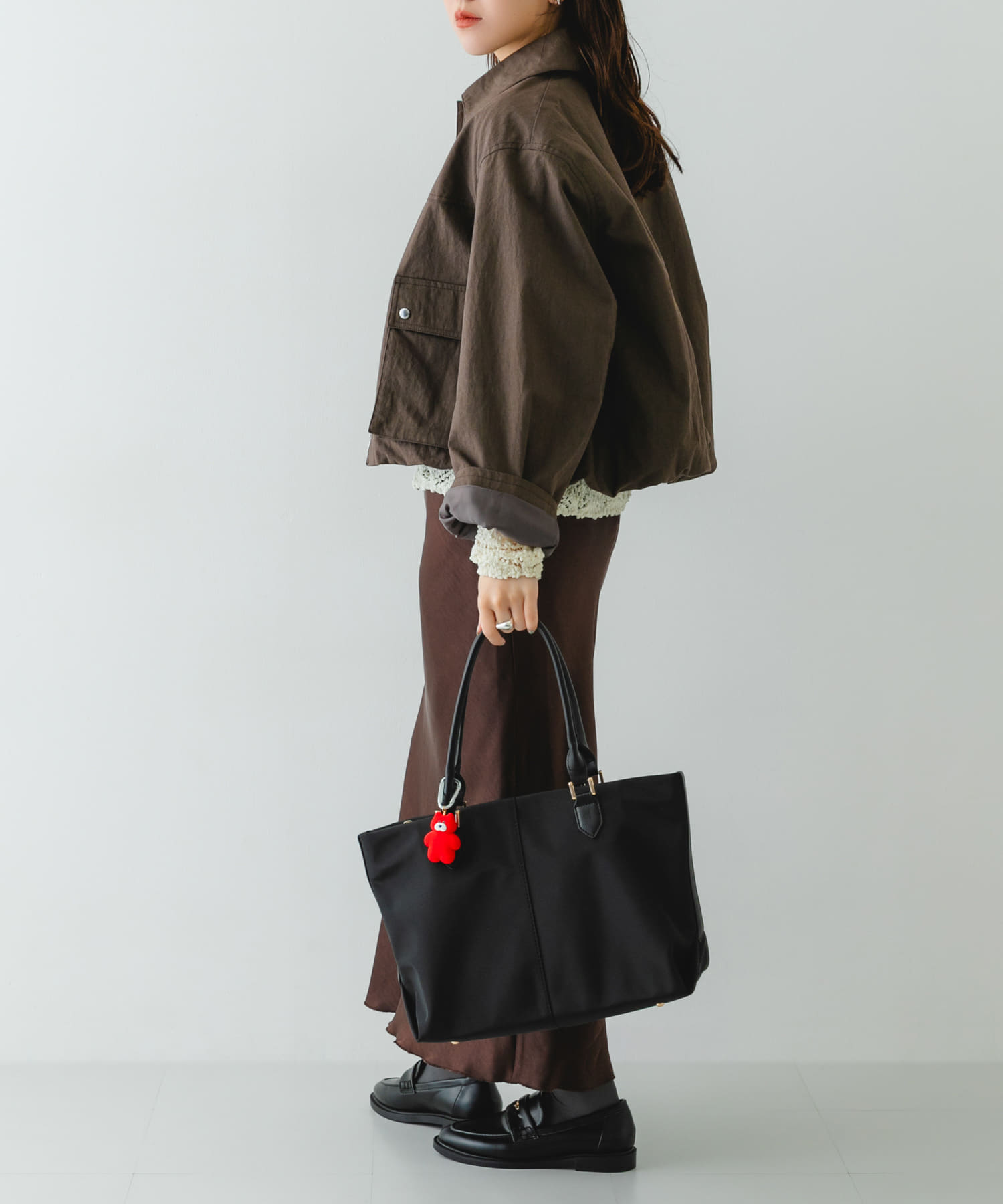 撥水ミドルトートバッグ BLKxBLK One