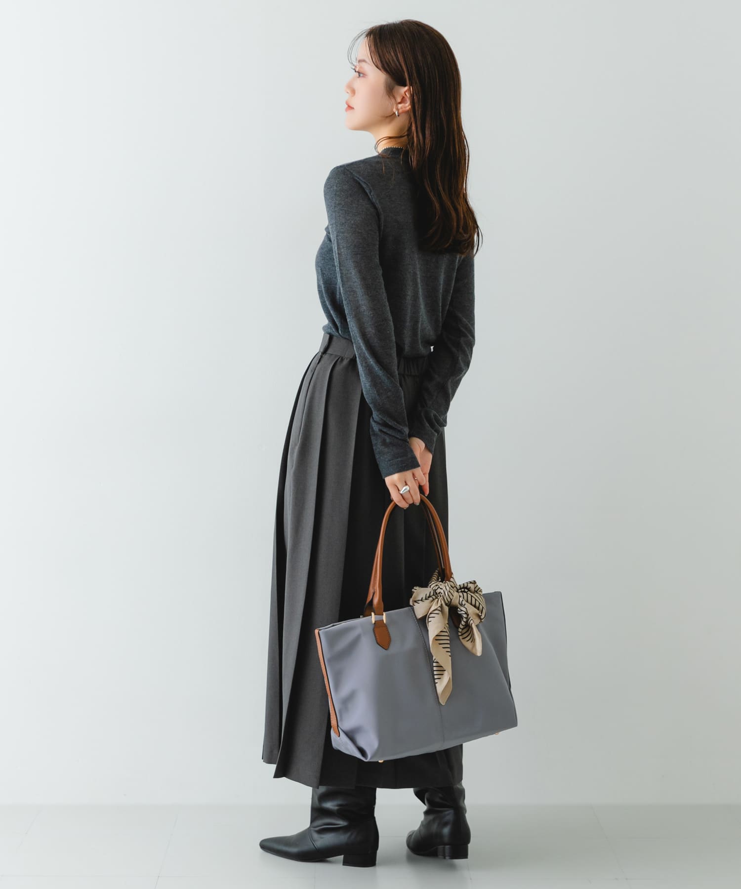 撥水ミドルトートバッグ GRYxCML One