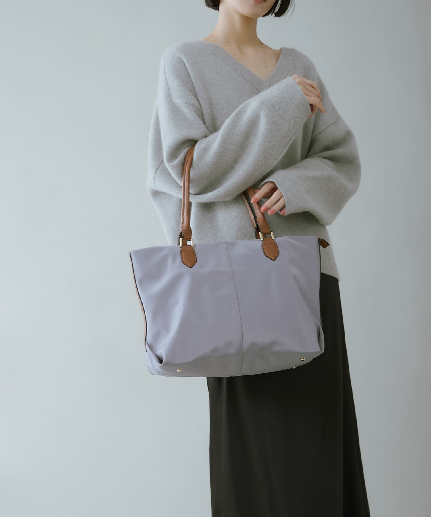 撥水ミドルトートバッグ GRYxCML One