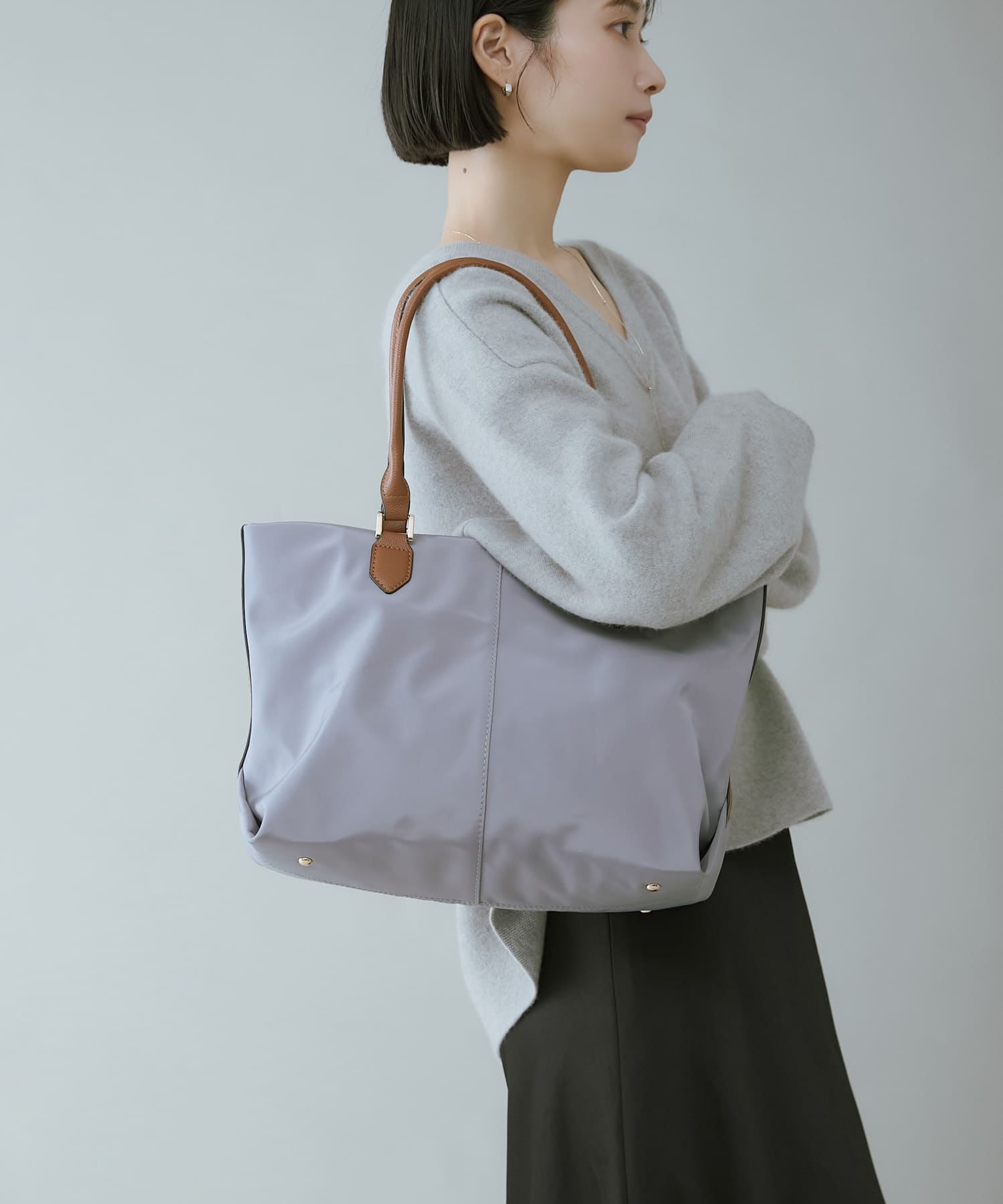 撥水ミドルトートバッグ GRYxCML One