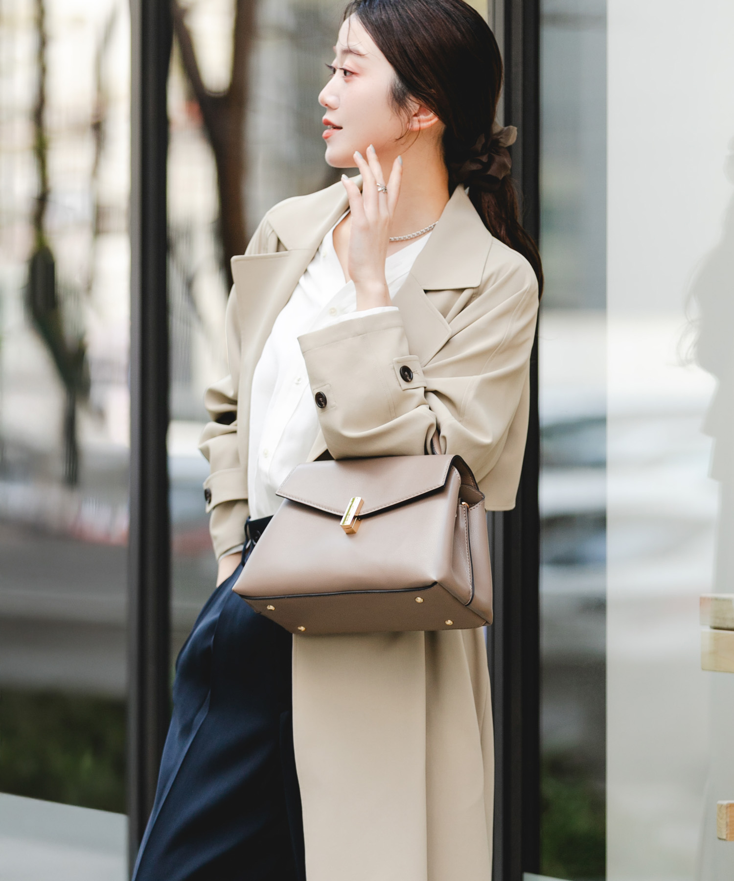 フラップワンハンドルバッグ MOCHA One