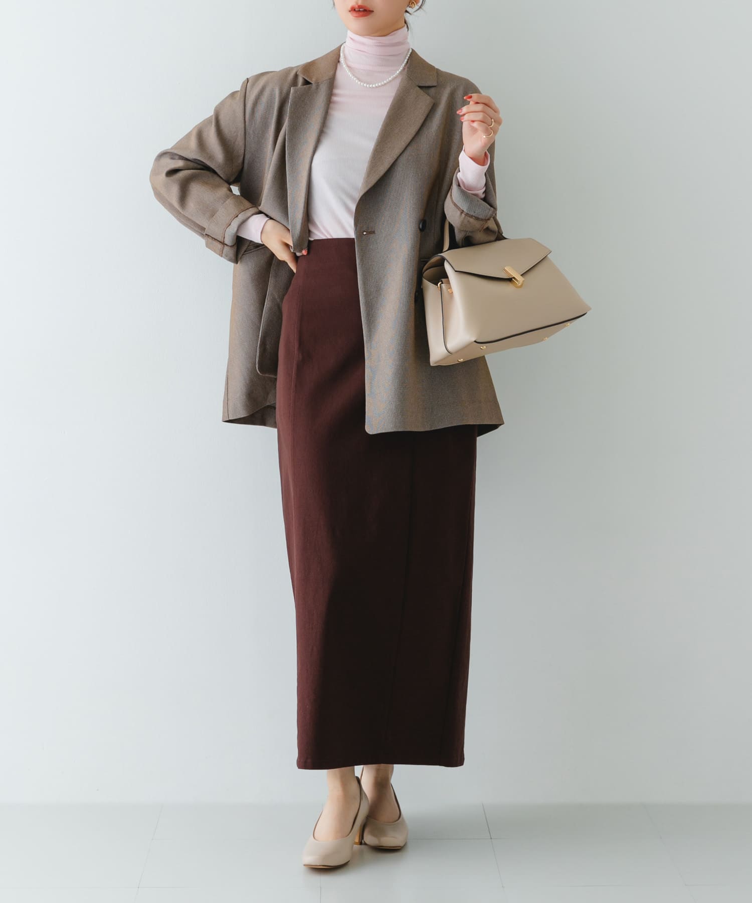 フラップワンハンドルバッグ IVORY One