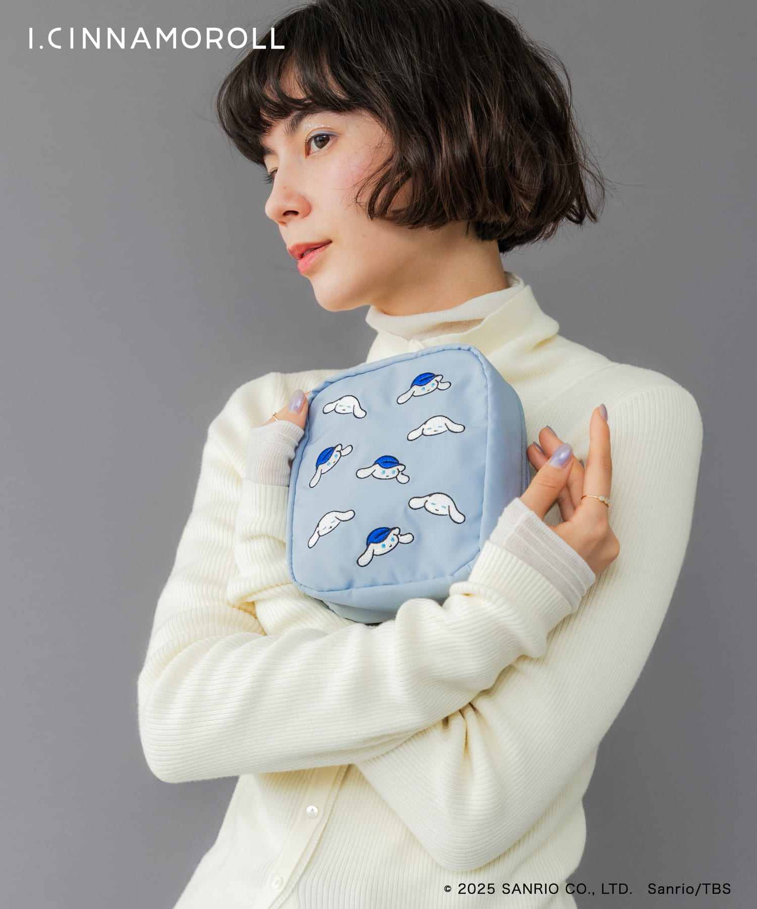 アイシナモロール スクエアポーチ LIGHT BLUE One