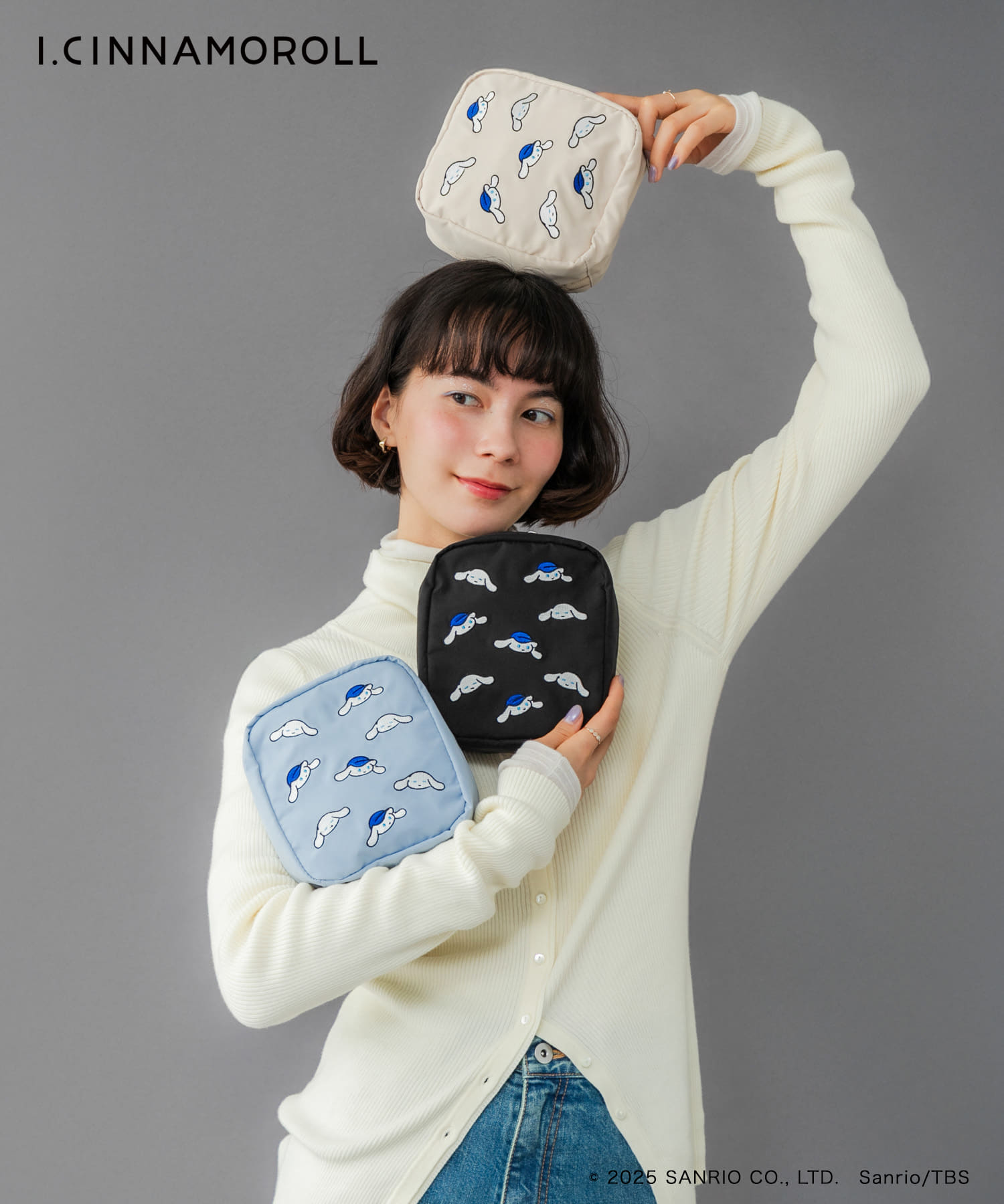 アイシナモロール スクエアポーチ BLACK One