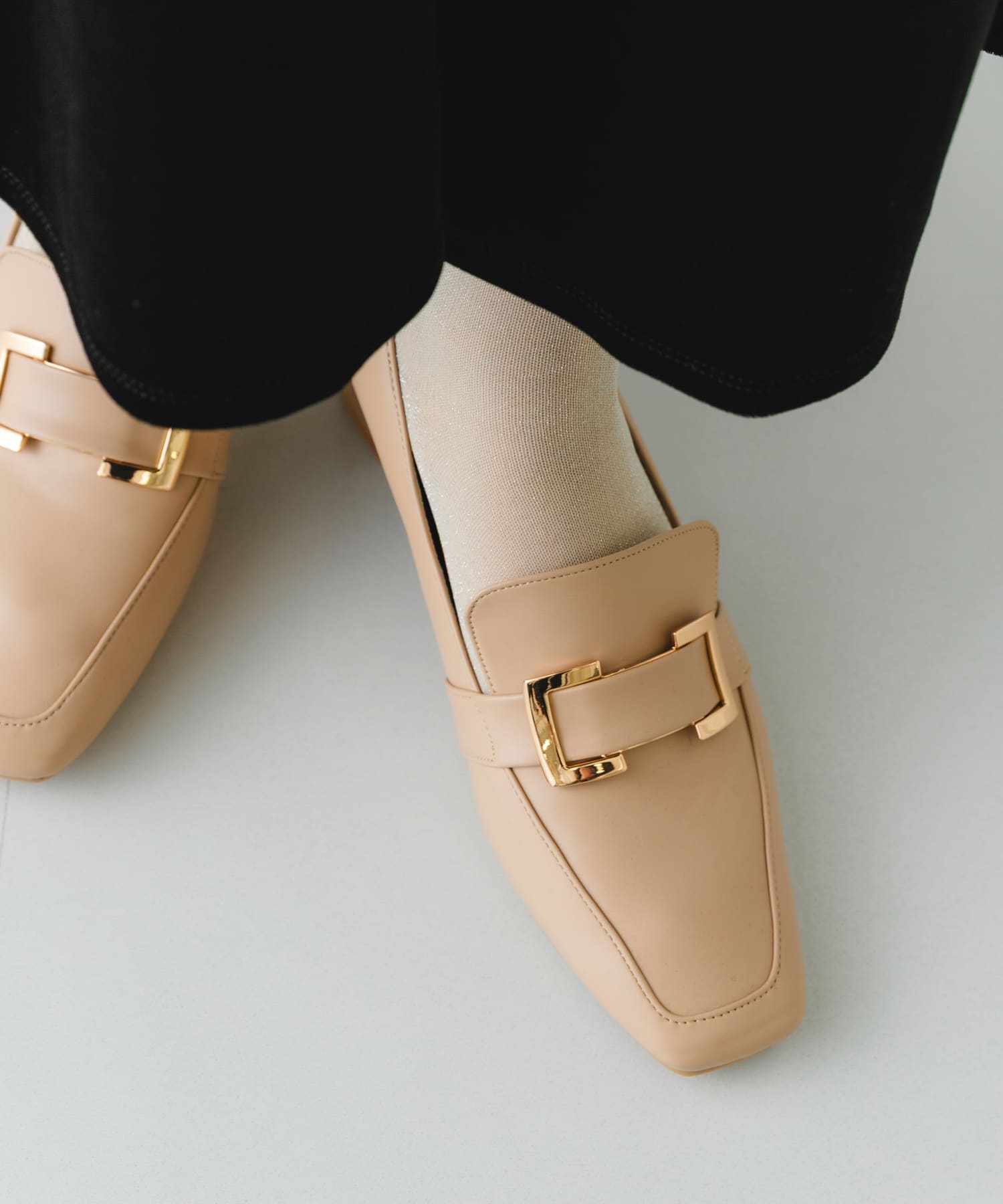 『MADE IN JAPAN』 4.5センチメタルヒールパンプス BEIGE 36