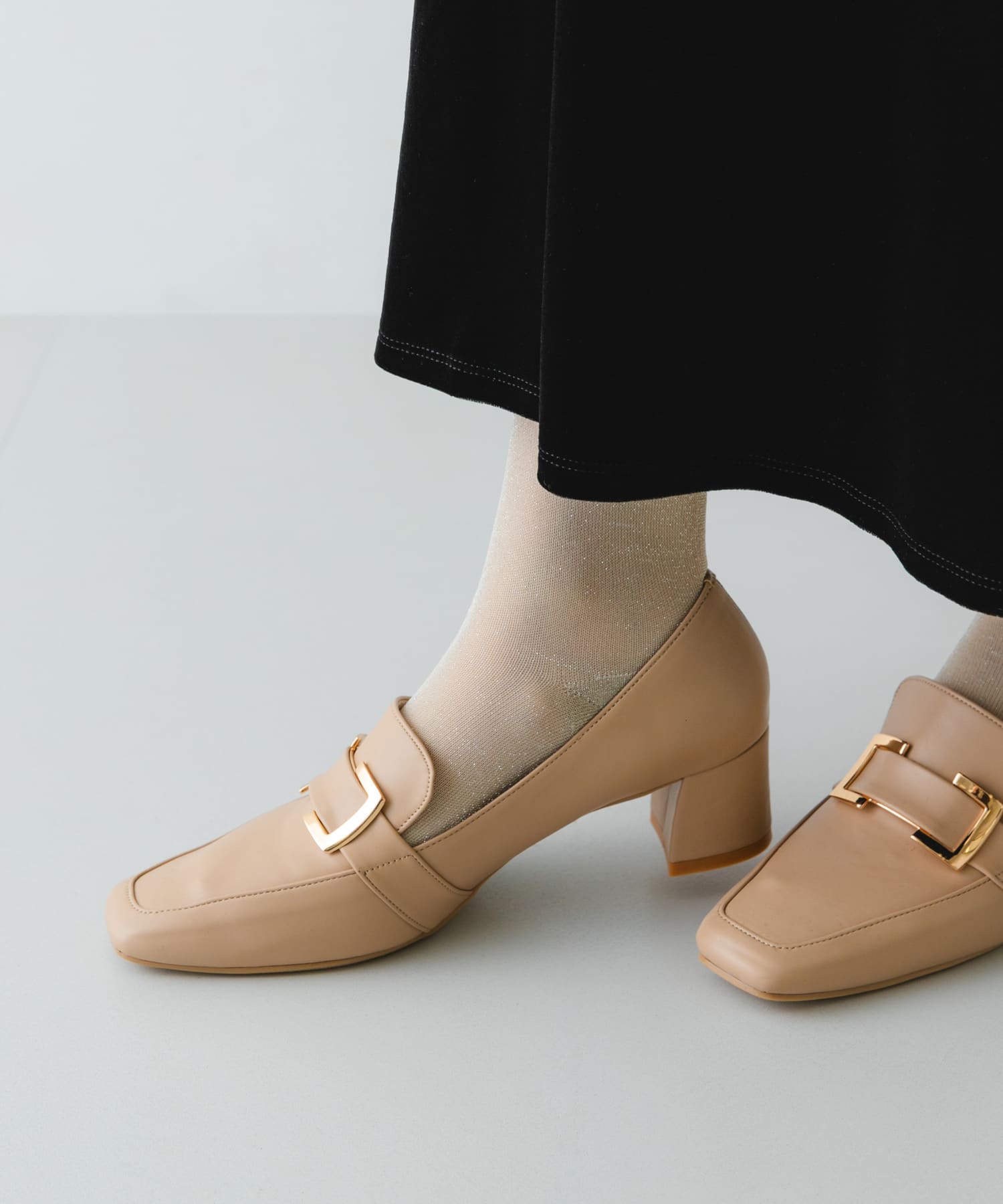 『MADE IN JAPAN』 4.5センチメタルヒールパンプス BEIGE 36