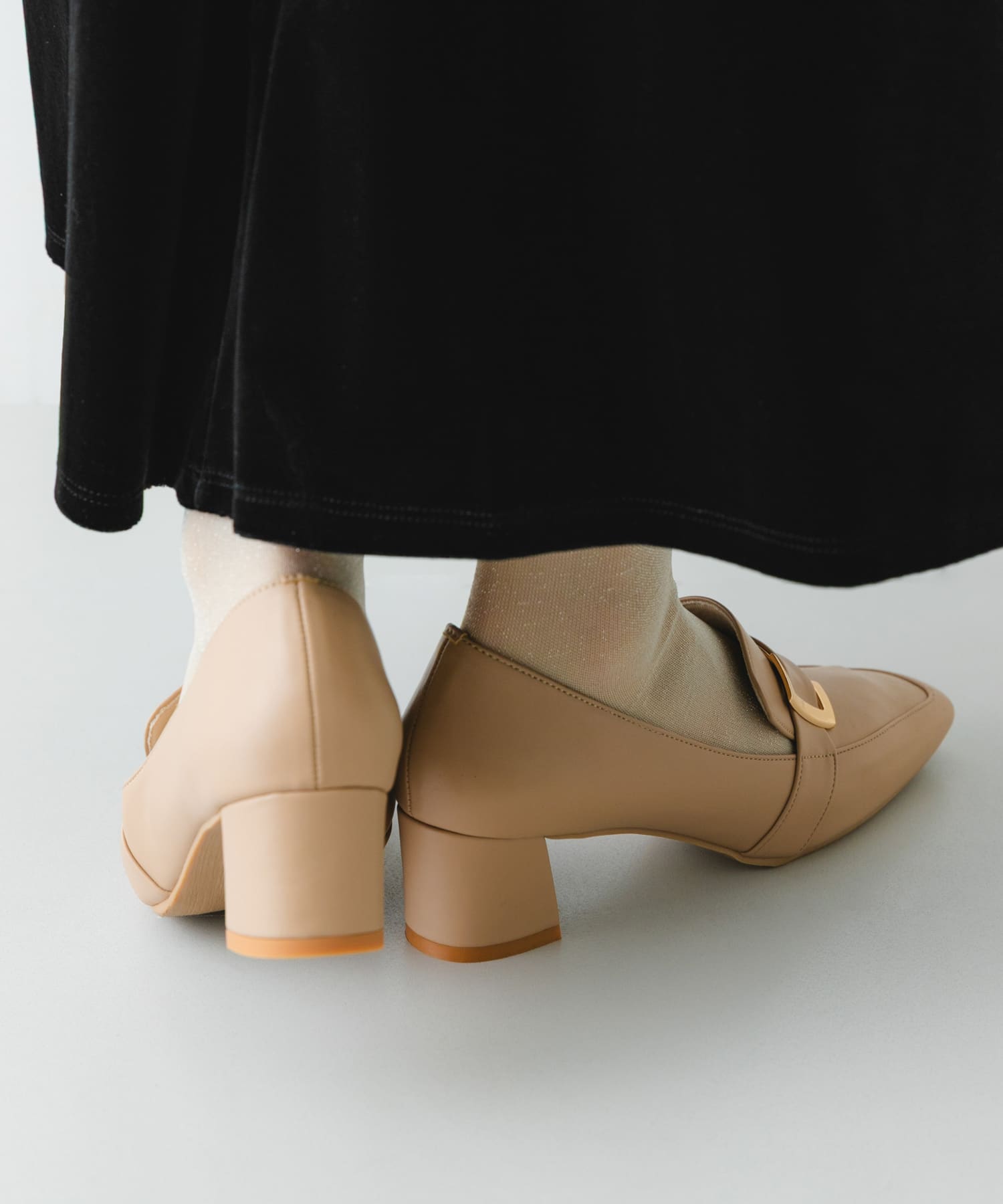 『MADE IN JAPAN』 4.5センチメタルヒールパンプス BEIGE 36