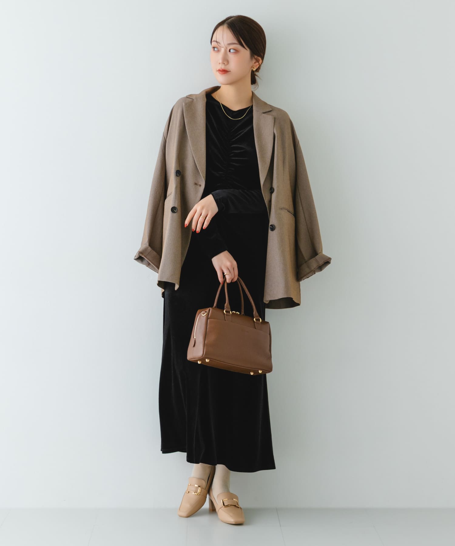 『MADE IN JAPAN』 4.5センチメタルヒールパンプス BEIGE 36