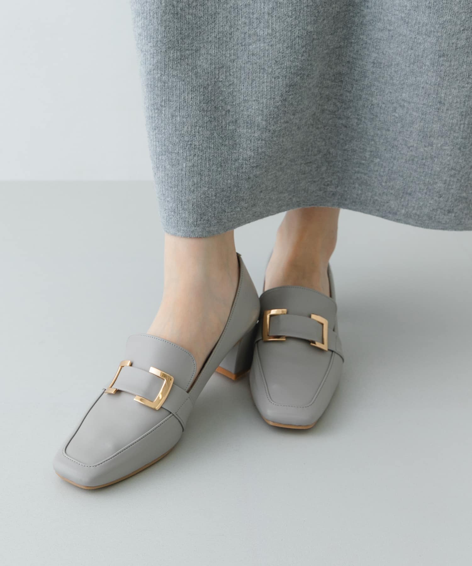 『MADE IN JAPAN』 4.5センチメタルヒールパンプス GRAY 36