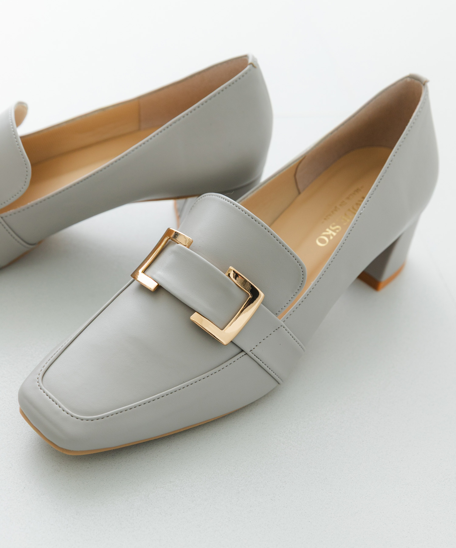 『MADE IN JAPAN』 4.5センチメタルヒールパンプス GRAY 36