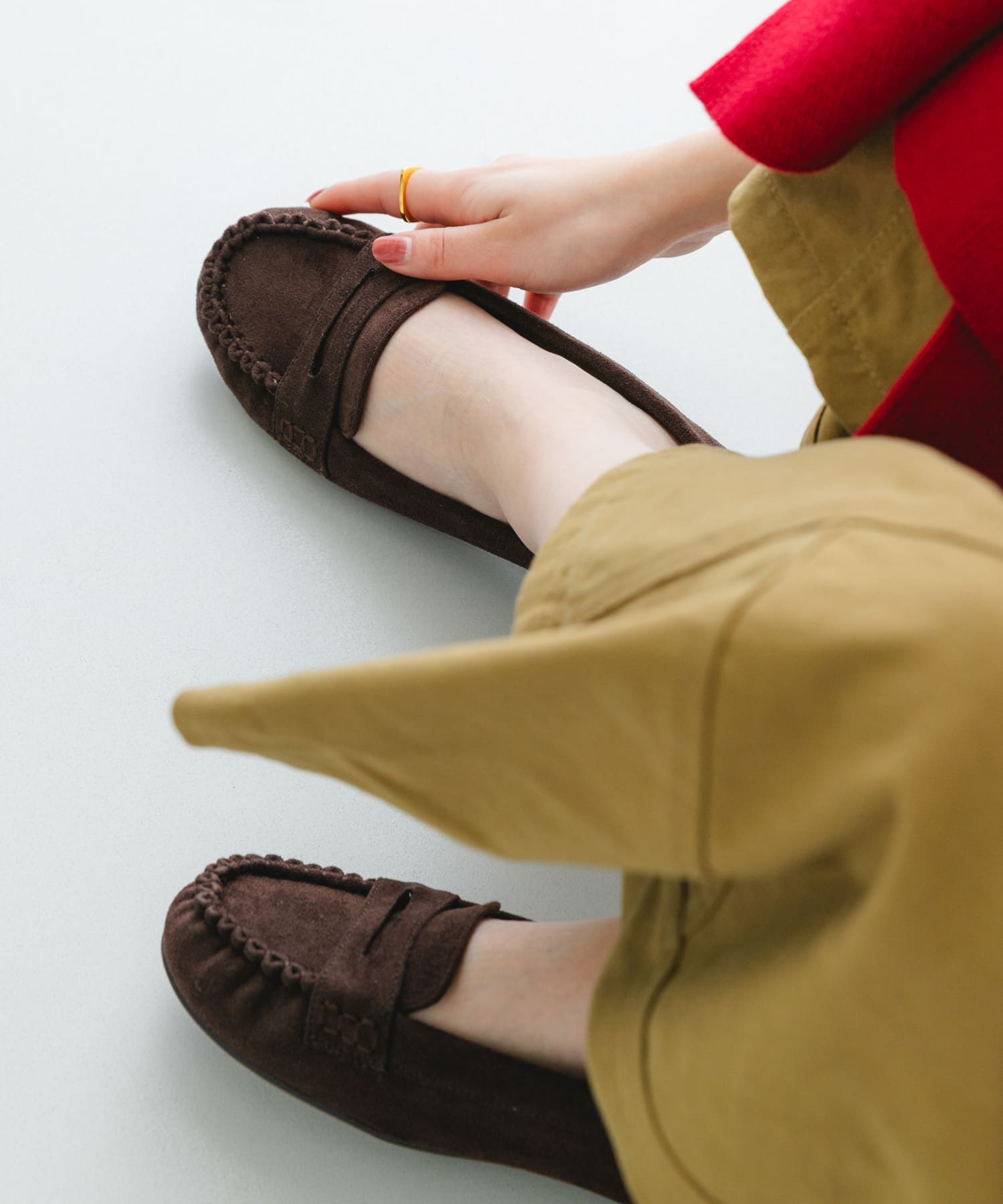 撥水ギャザーモカシン CHOCO 36