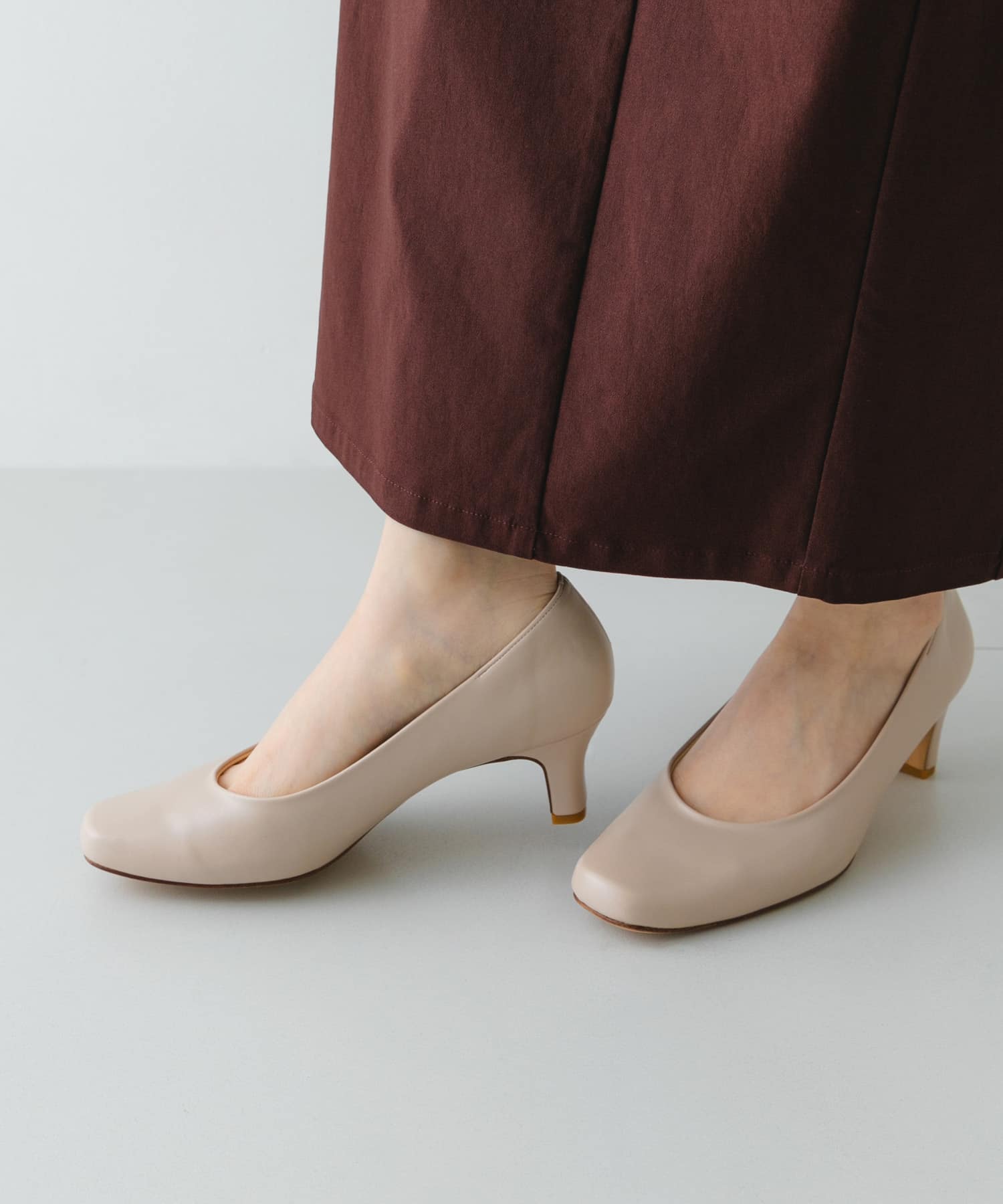 『MADE IN JAPAN』シンプルヒールパンプス L.BEIGE 36