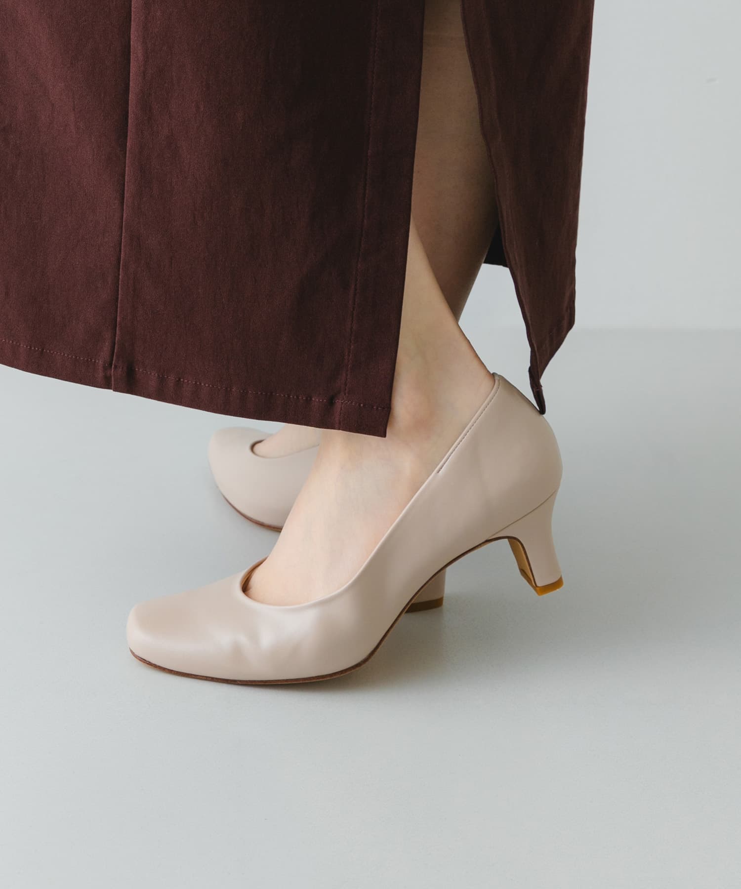 『MADE IN JAPAN』シンプルヒールパンプス L.BEIGE 36