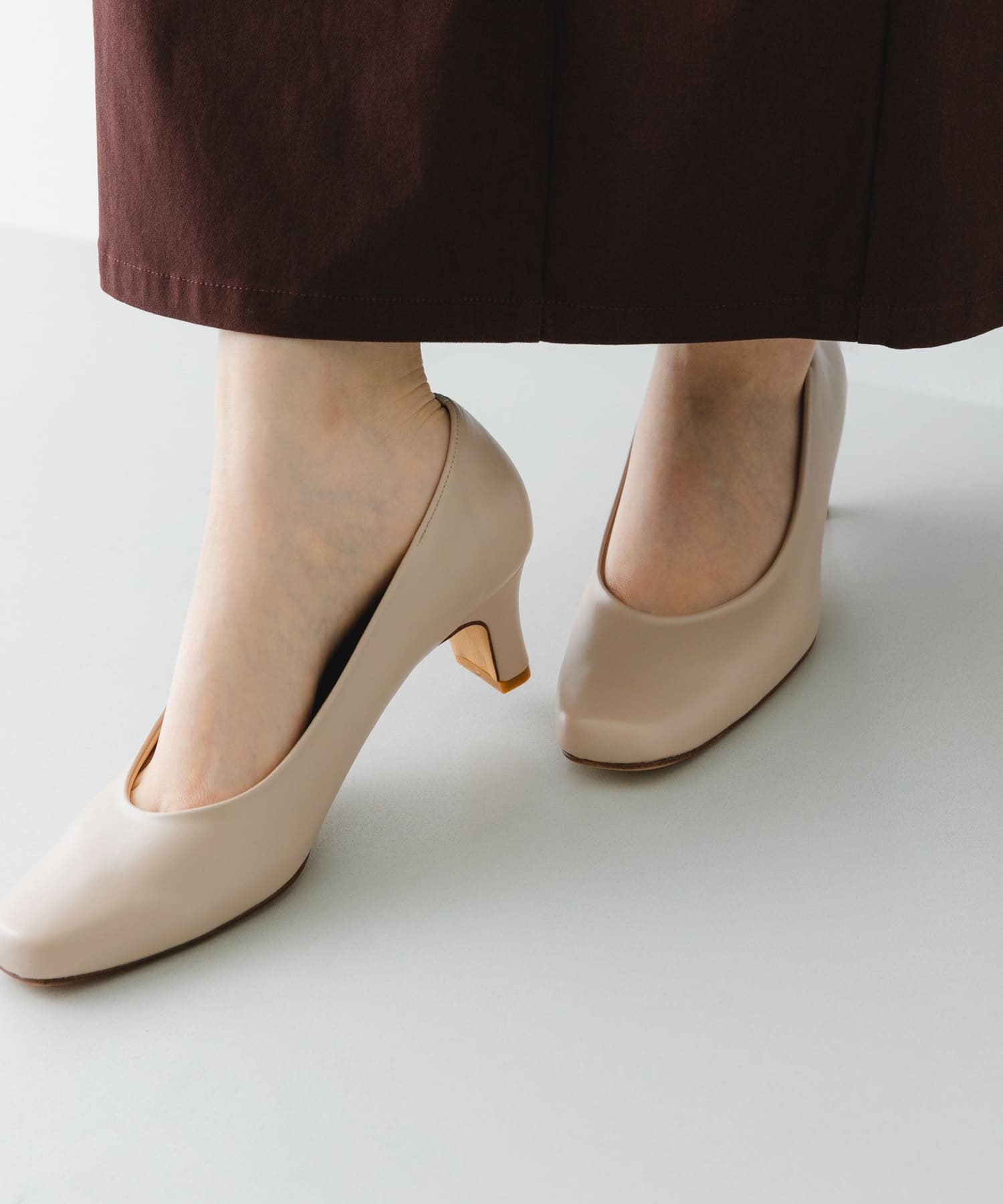 『MADE IN JAPAN』シンプルヒールパンプス L.BEIGE 36