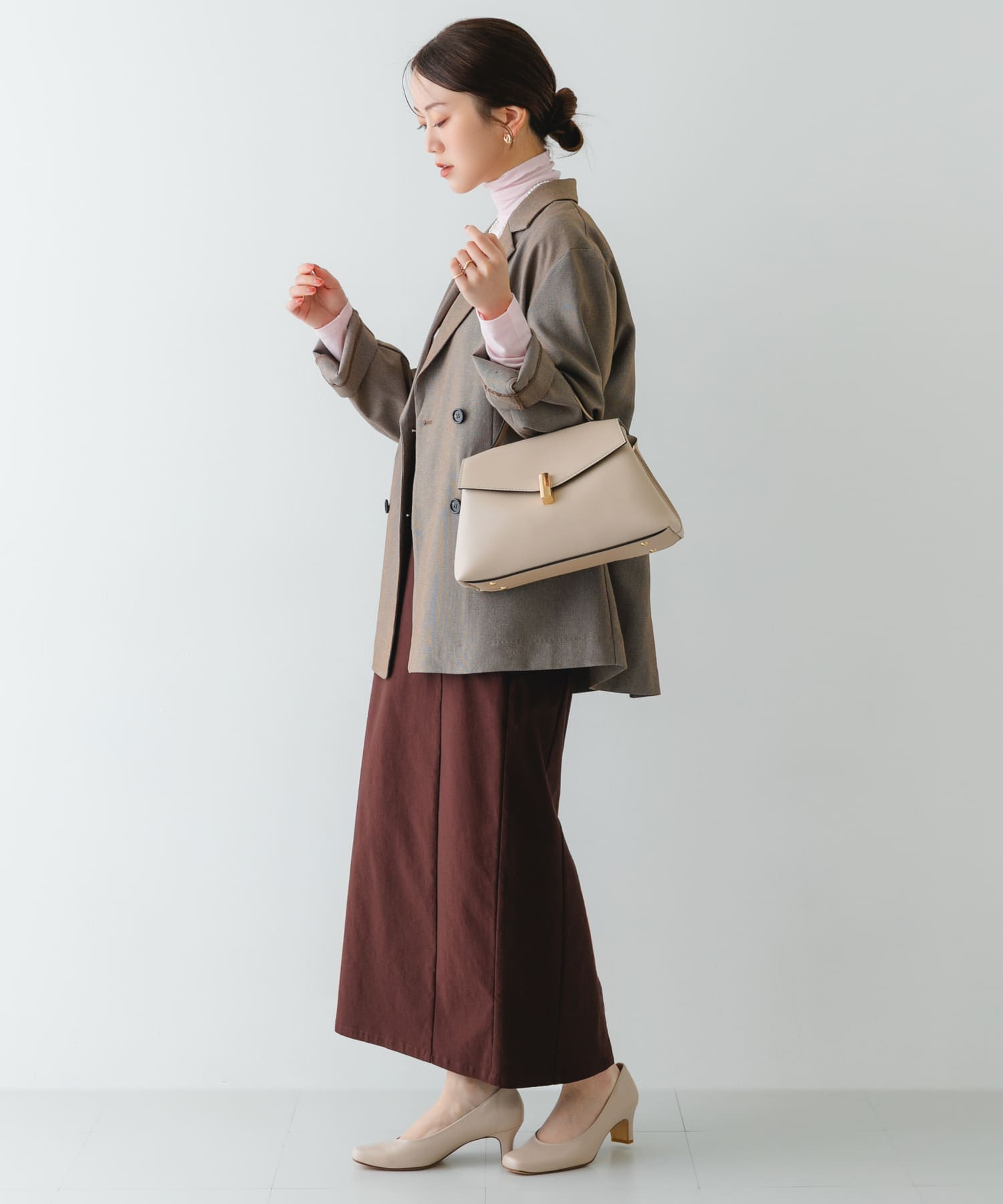 『MADE IN JAPAN』シンプルヒールパンプス L.BEIGE 36