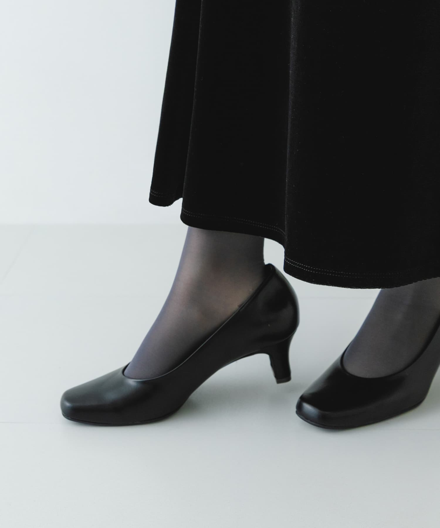 『MADE IN JAPAN』シンプルヒールパンプス BLACK 36
