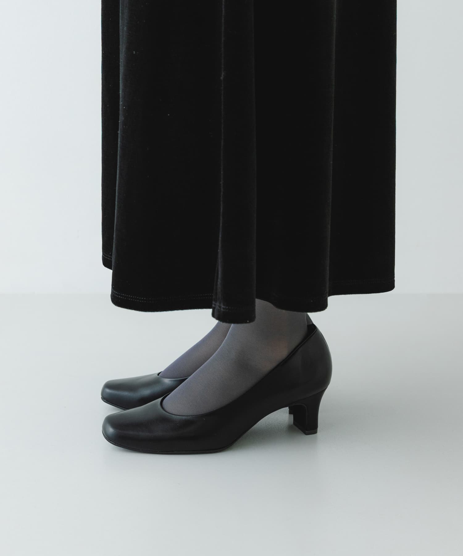 『MADE IN JAPAN』シンプルヒールパンプス BLACK 36