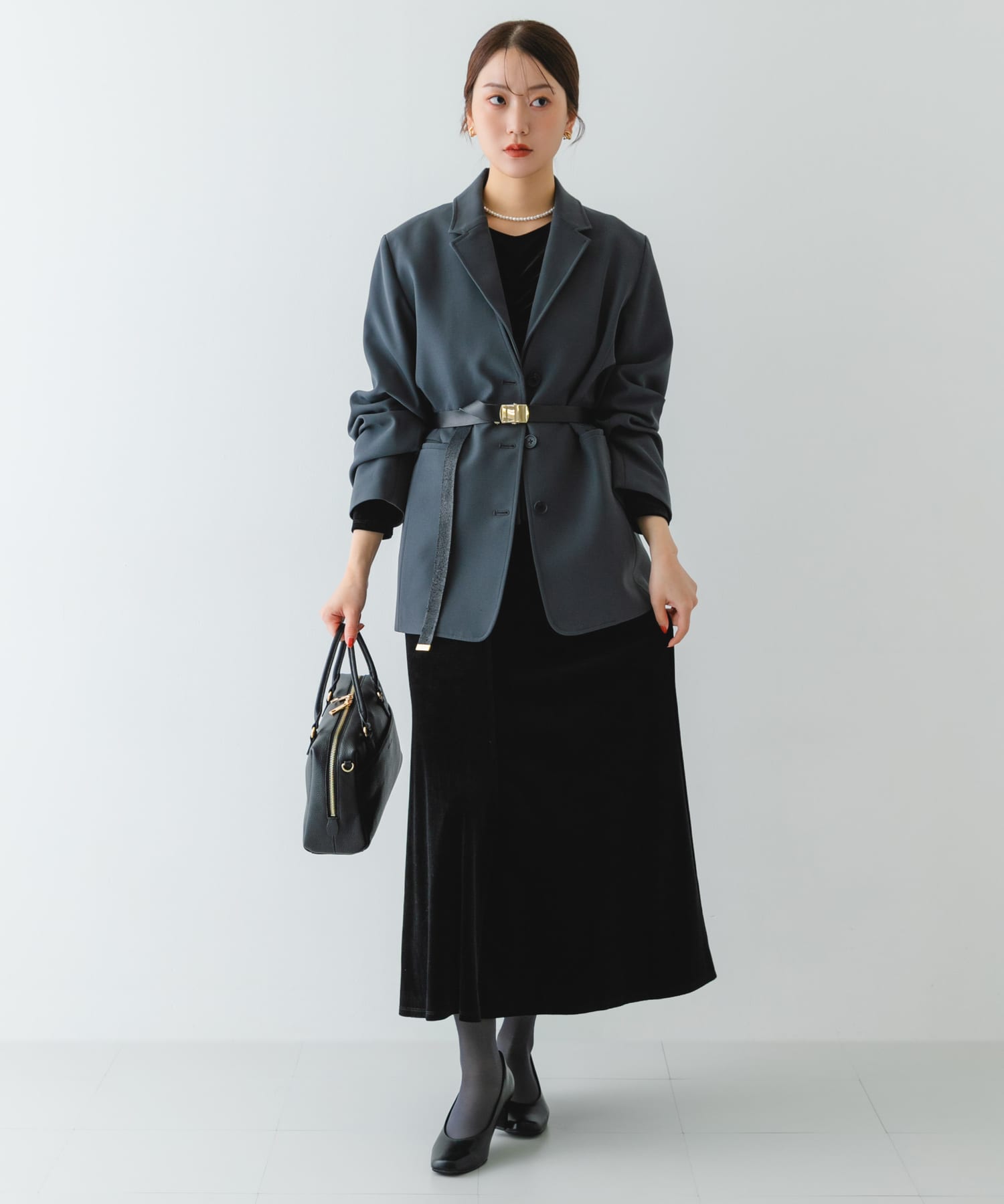 『MADE IN JAPAN』シンプルヒールパンプス BLACK 36