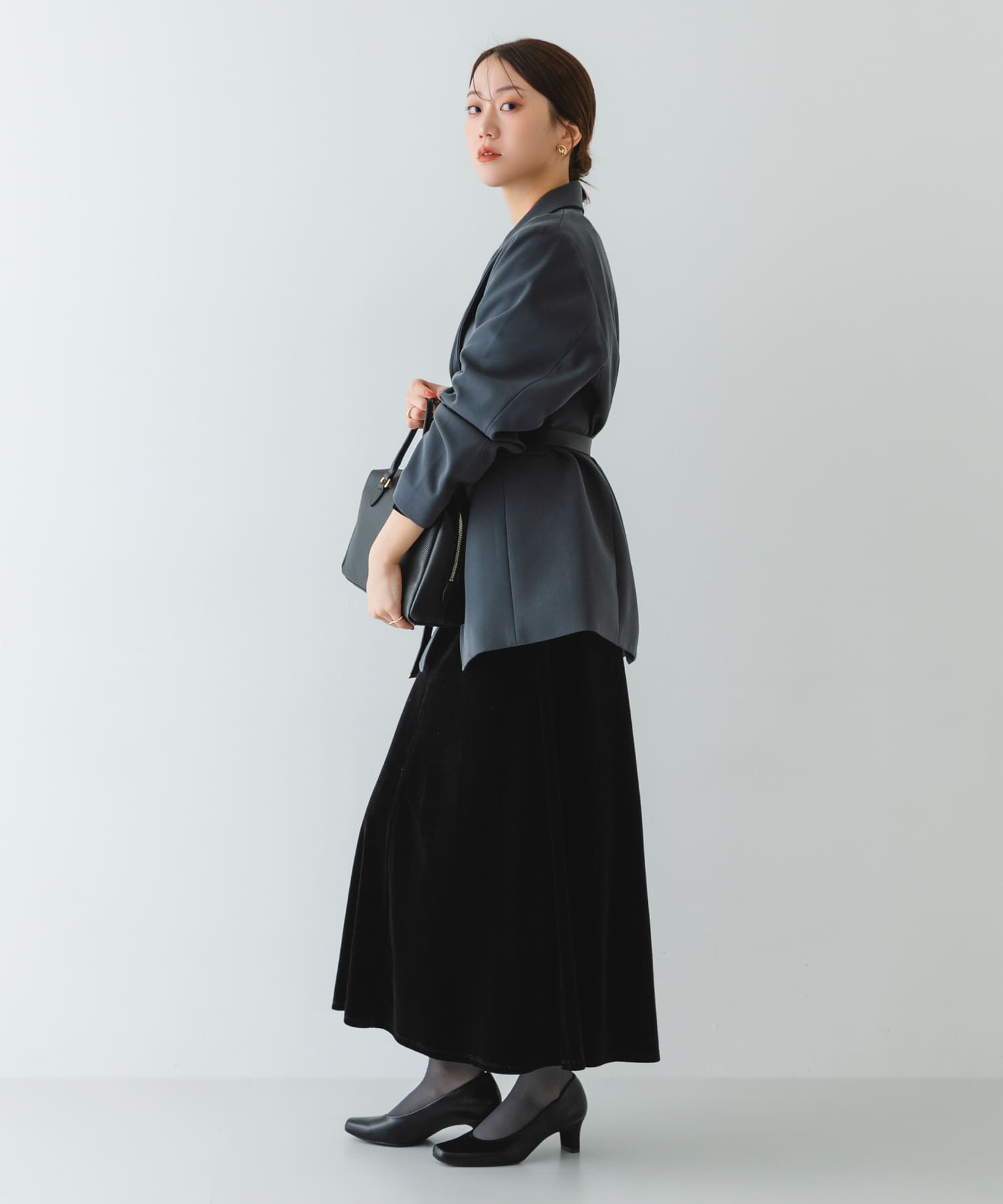 『MADE IN JAPAN』シンプルヒールパンプス BLACK 36