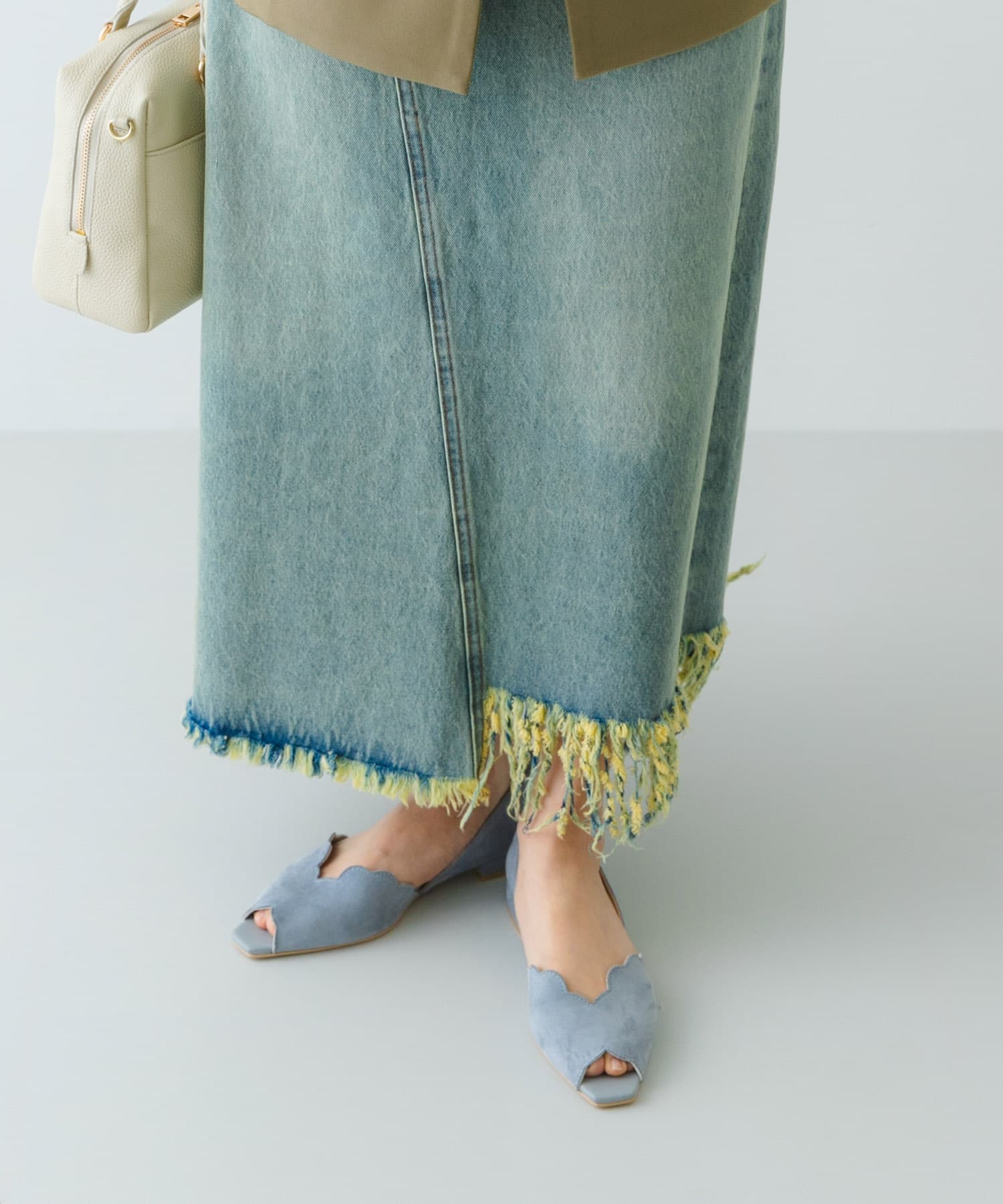 ピープトゥスカラップセパレートサンダル SAX 36