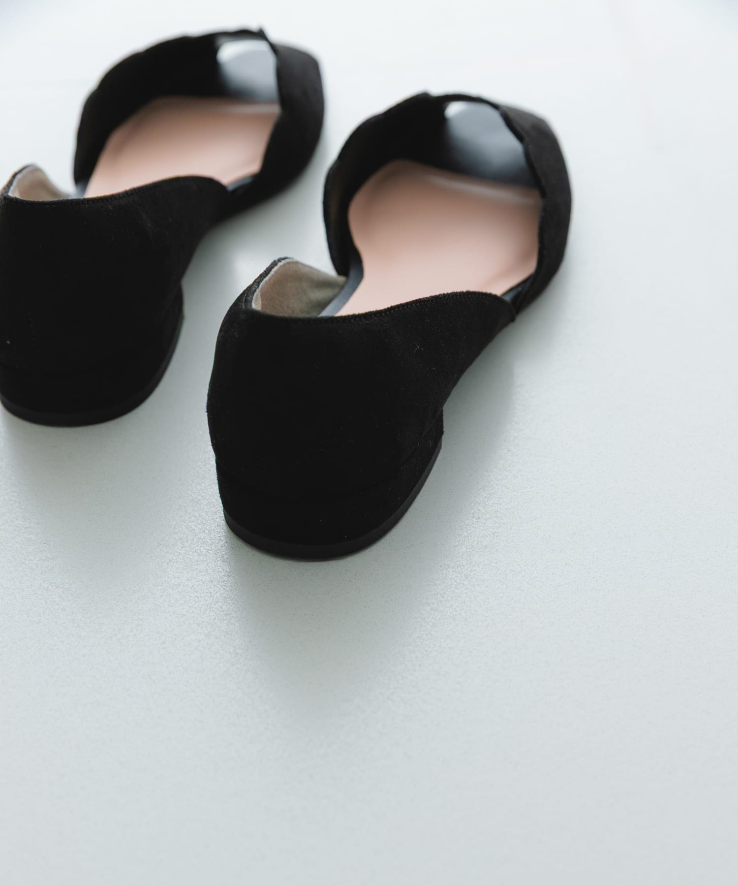 ピープトゥスカラップセパレートサンダル BLACK 36