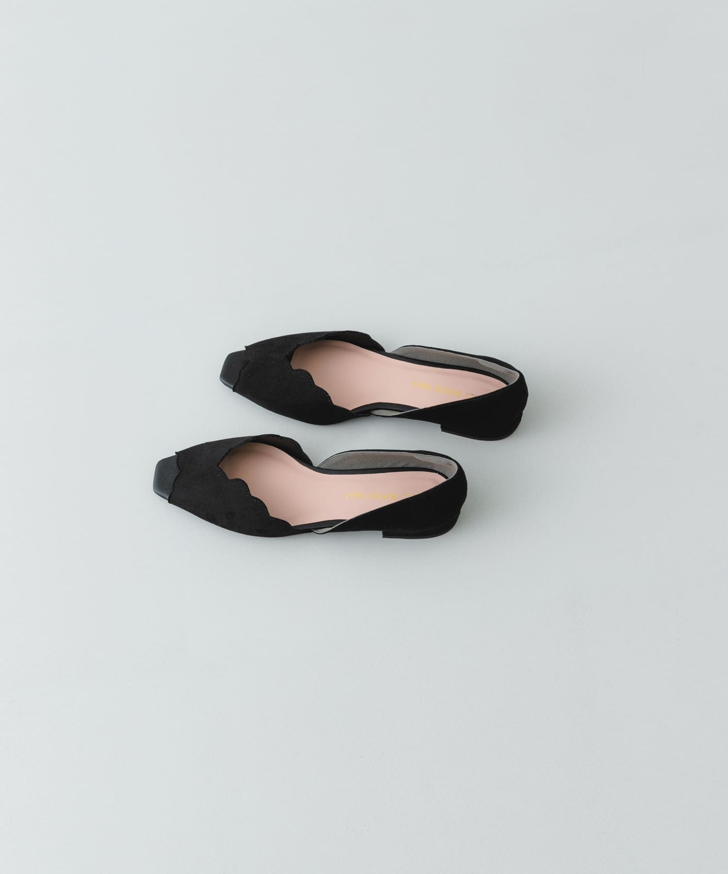 ピープトゥスカラップセパレートサンダル BLACK 36