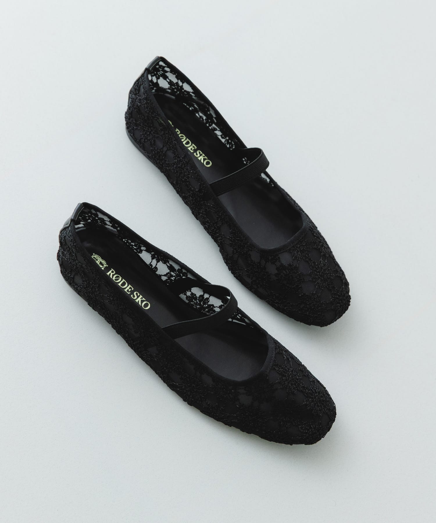 フラワーシアーフラットシューズ BLACK 36