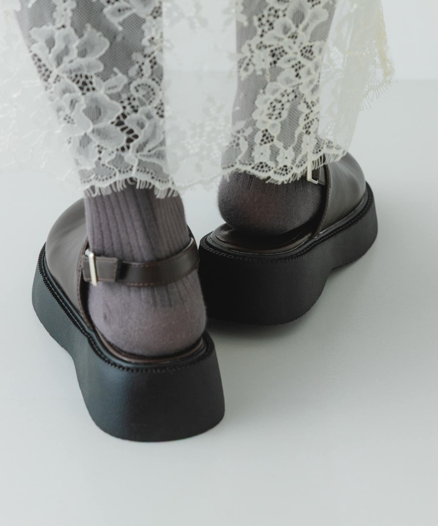 センターステッチクロッグ DARK BROWN 36