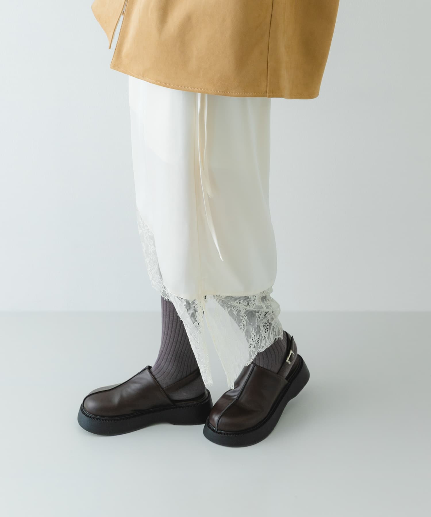 センターステッチクロッグ DARK BROWN 36