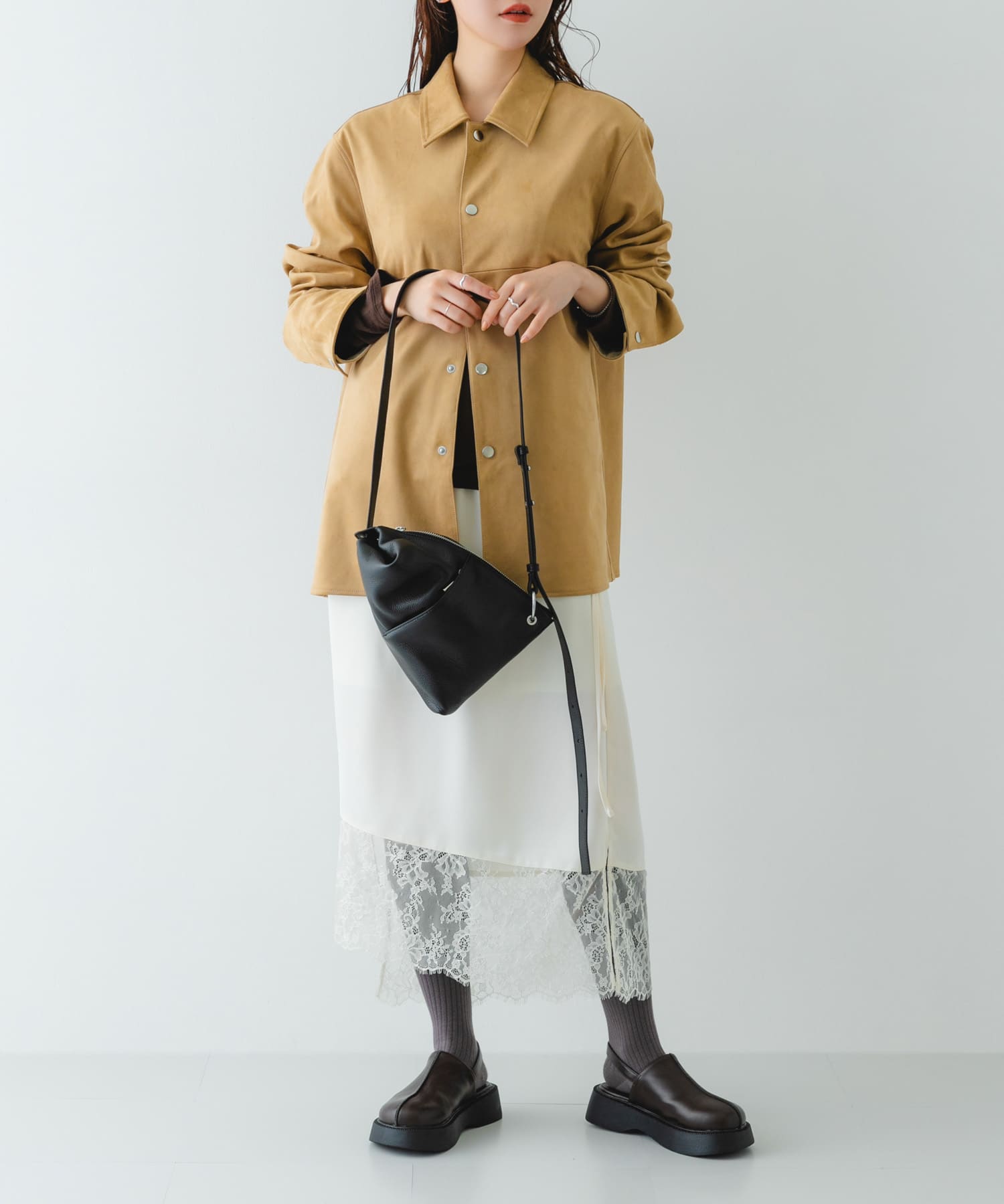 センターステッチクロッグ DARK BROWN 36